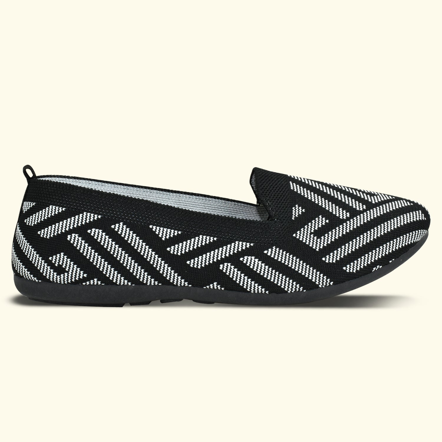 Ajanta Women's Black Bellies with Cushioned Comfort | Breathable Flynet Upper | Durable PVC Sole | Elegant Daily Wear Bellies EL5033