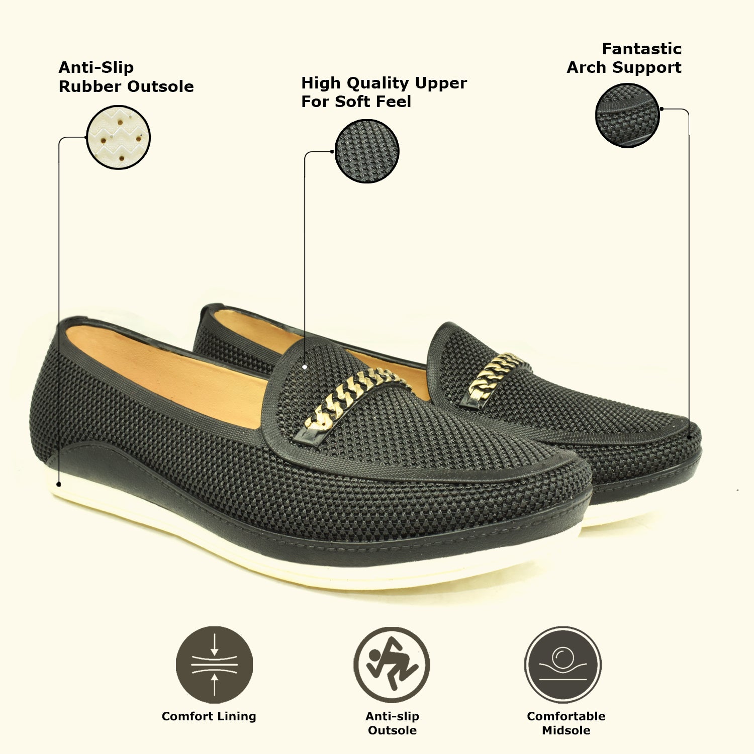 Ajanta Women's Black Bellies with Cushioned Comfort | PVC Upper & Sole | Elegant Daily & Office Wear Bellies EL5035