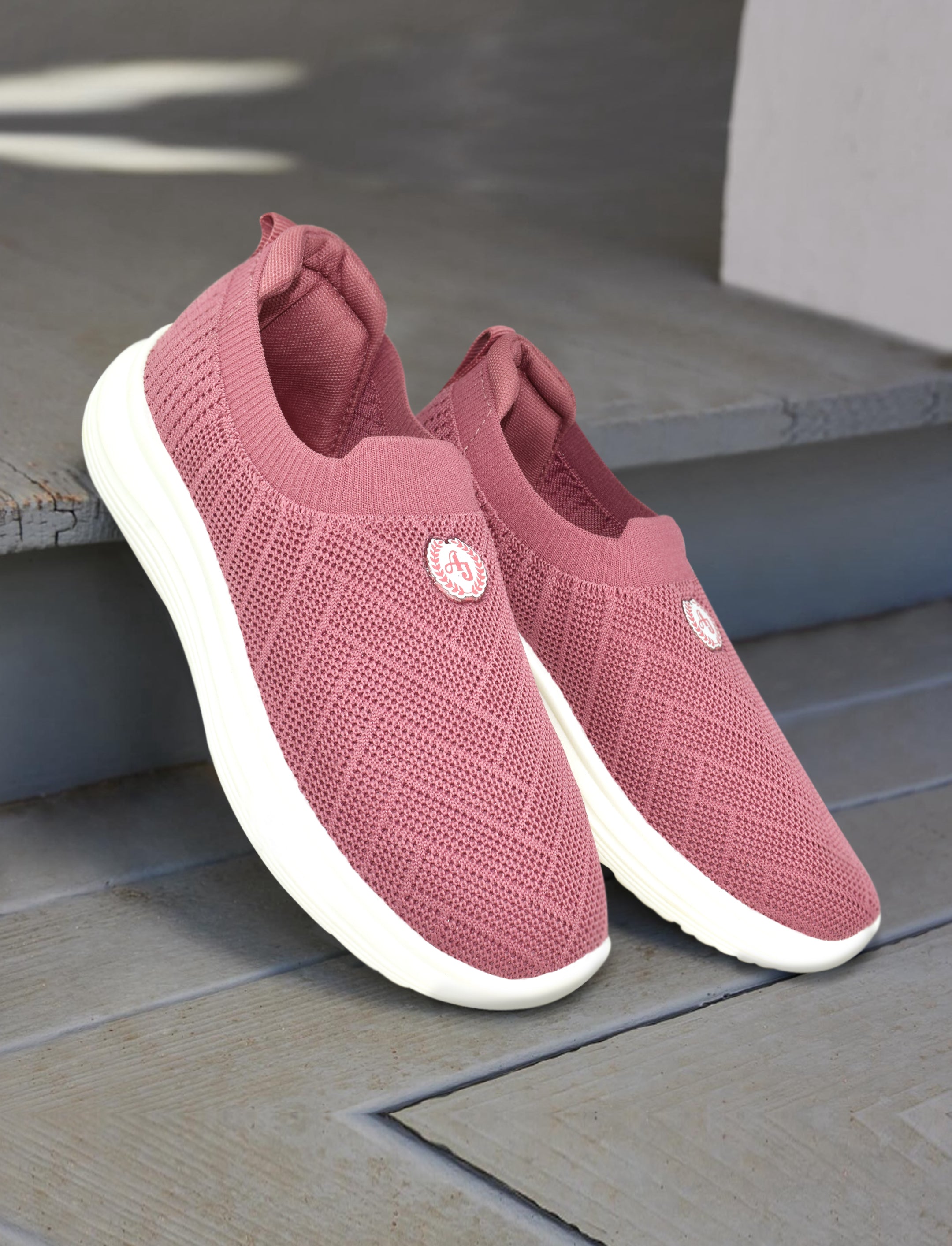 Ajanta Women's Pink Slip-On Casual Shoes | Breathable Mesh Upper | Durable PVC Sole | Lightweight Shoes| Slip on shoes EL5036