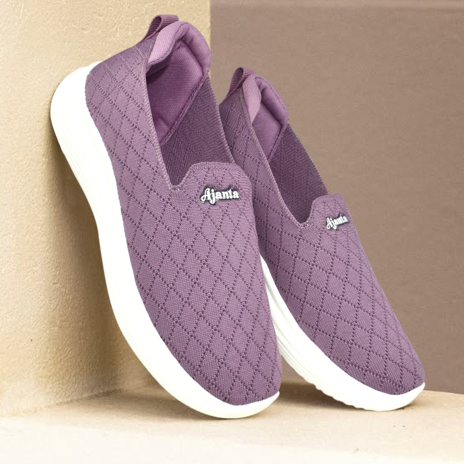 Ajanta Women's Purple Slip-On Casual Shoes | Breathable Flyknit Upper | Flexible PVC Sole | Lightweight shoes EL5037