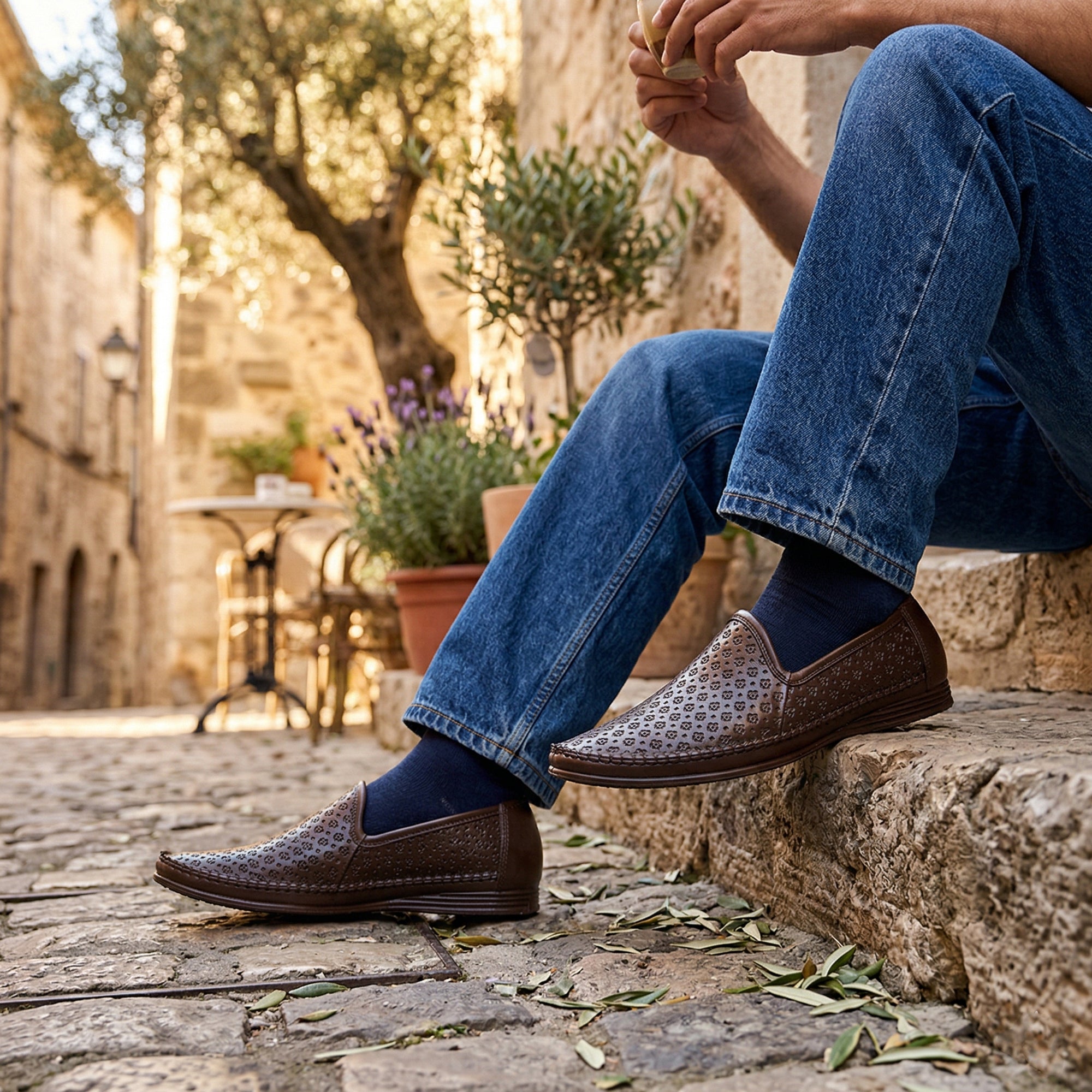 Ajanta Men’s PVC Slip-On Loafers Shoes