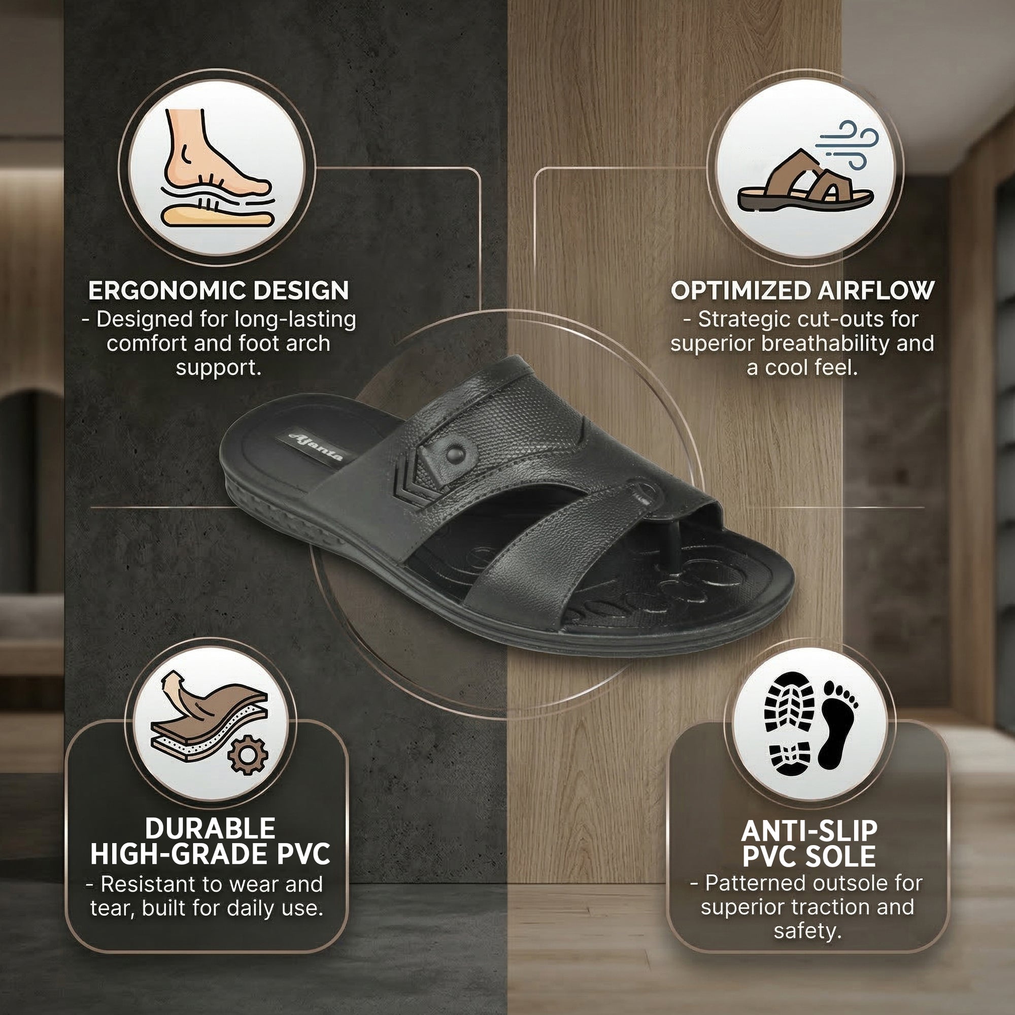 Ajanta Men’s Anti-Slip Casual Outdoor Sandals