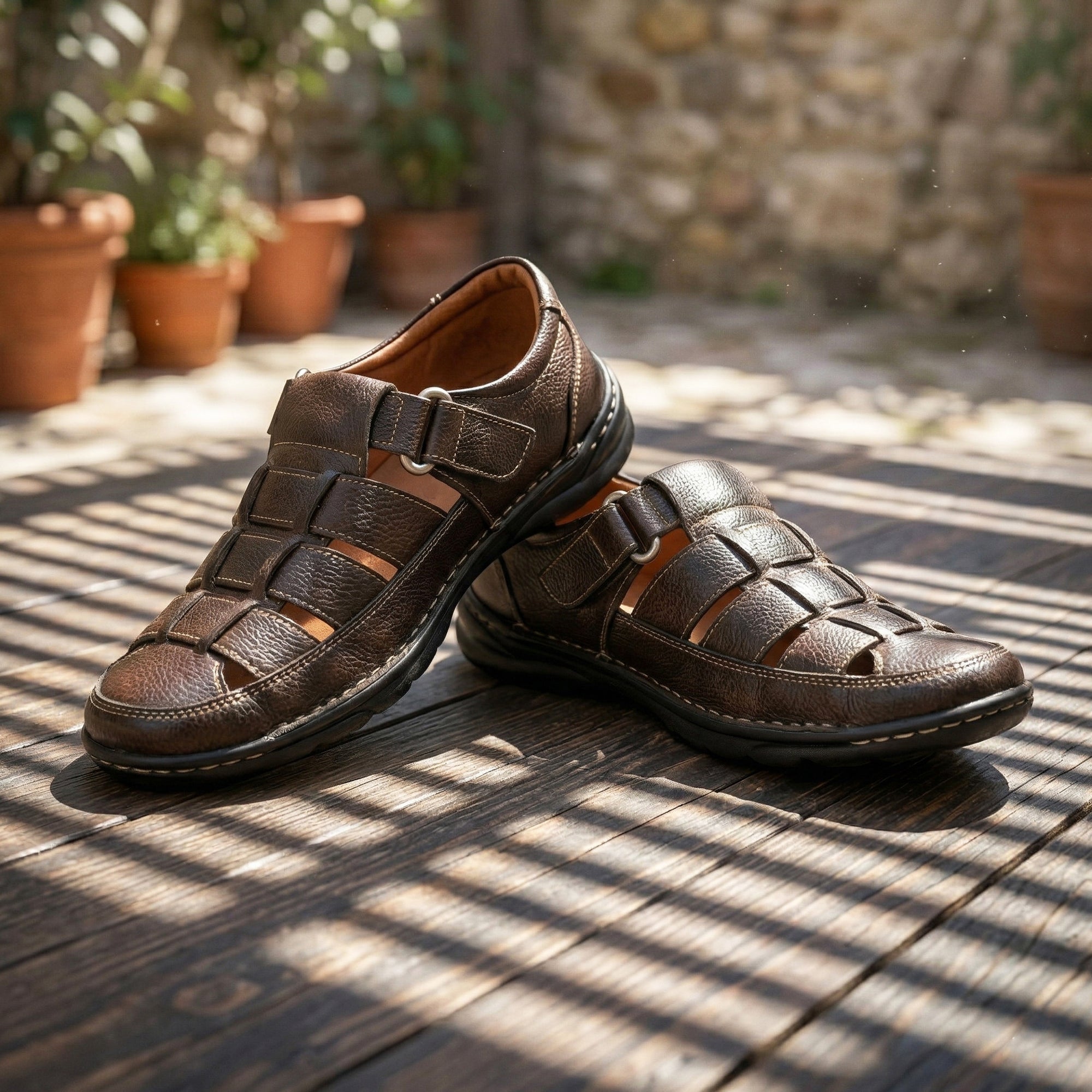 Imperio Men’s Dark Brown Roman Slip-On Sandals
