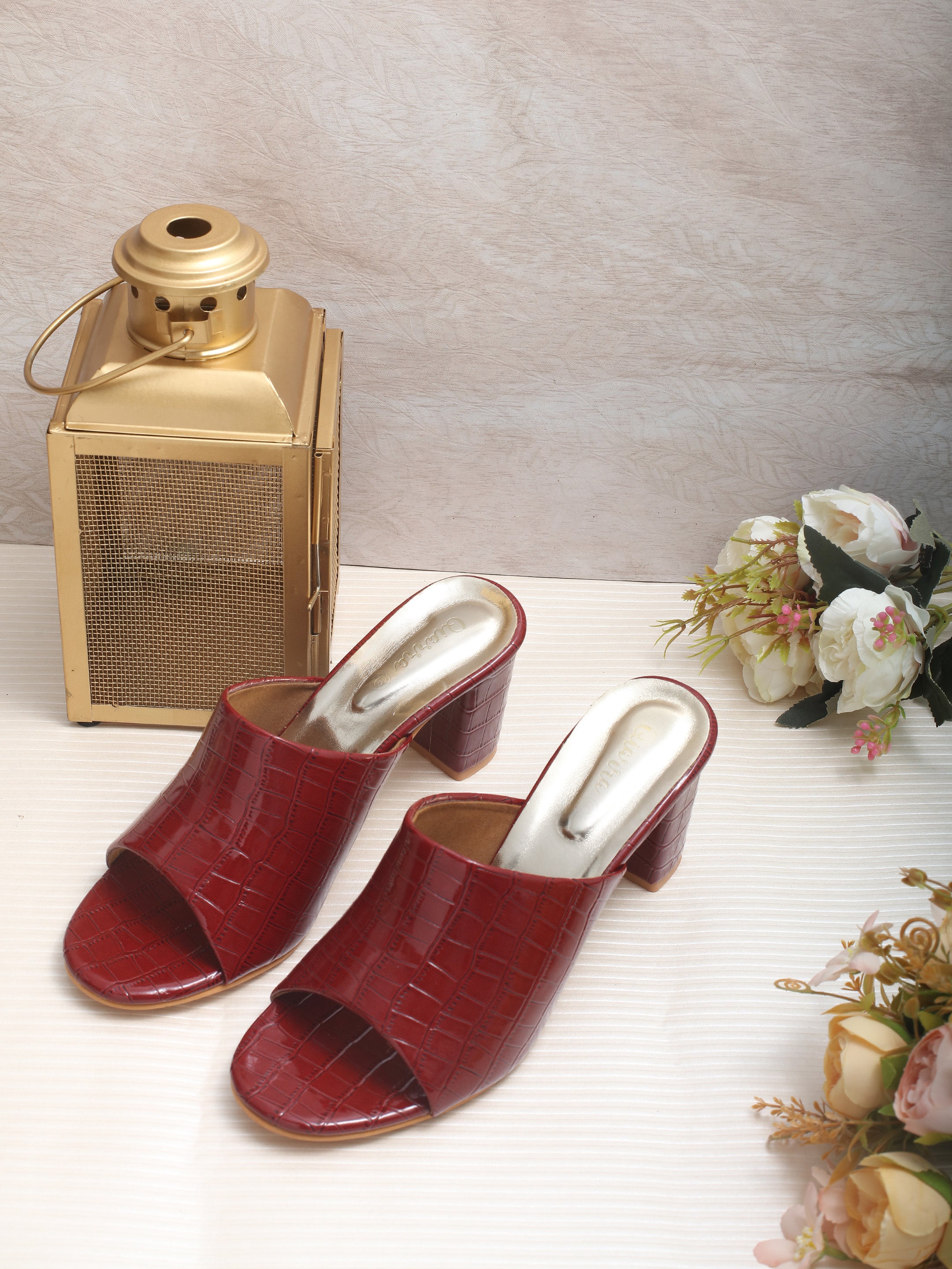 Ajanta Women Heel Sandal / Wedge Heels with Stylish Comfort / Stylish Slip-On with Square Block Heel EL3002