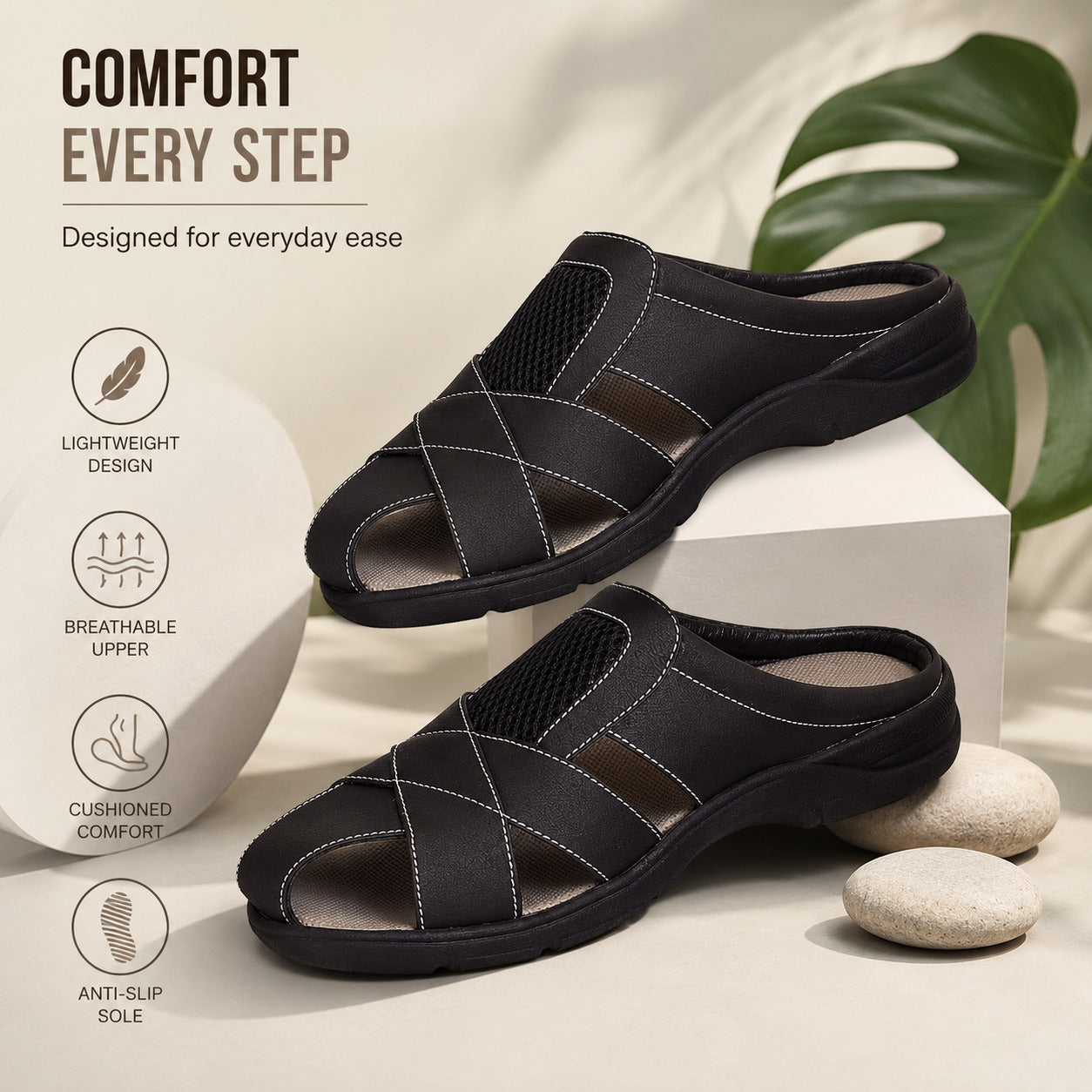 Ajanta Men’s Slip-On Roman Sandals