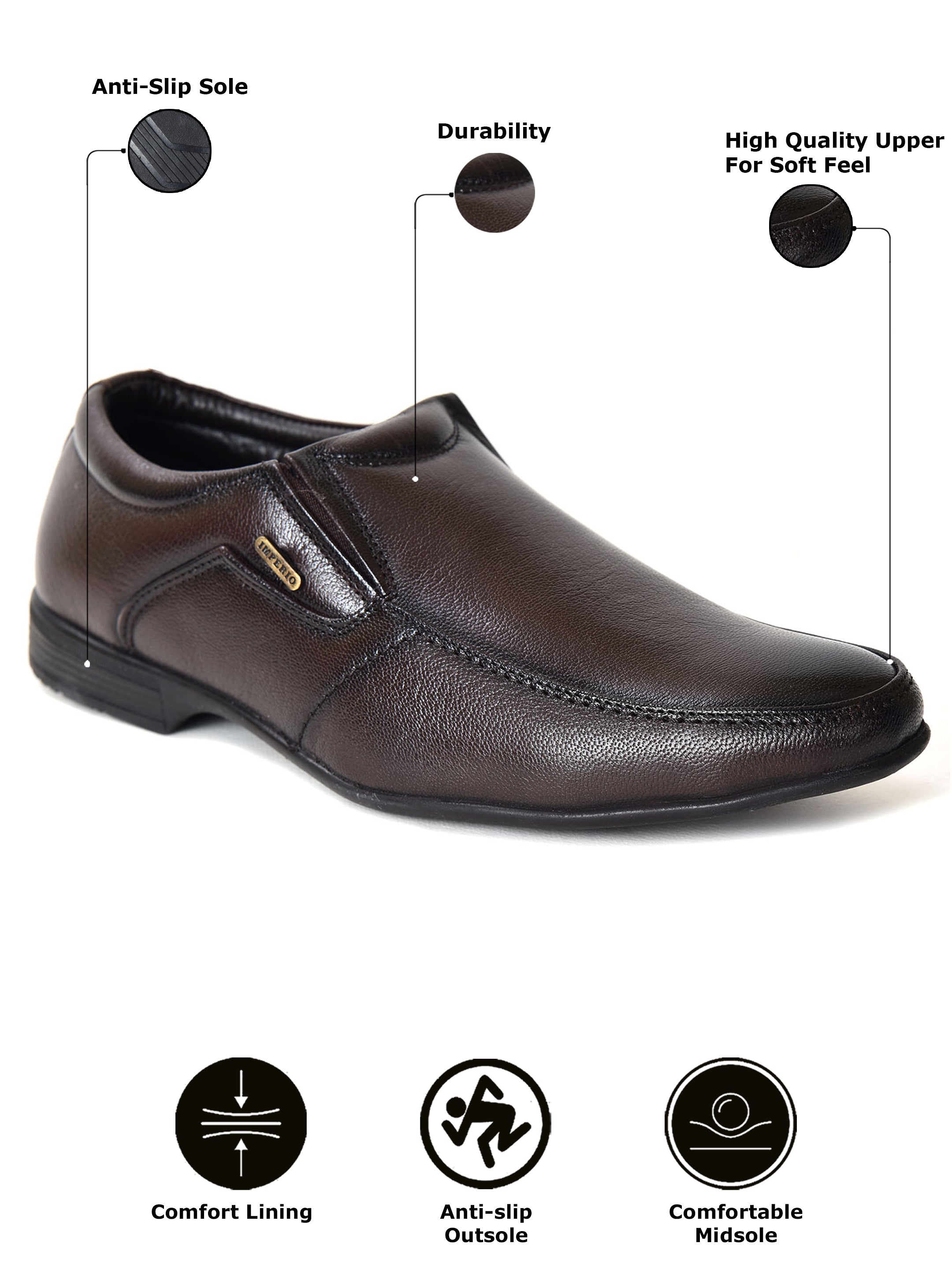 Imperio Brown Genuine Leather Formal for Men