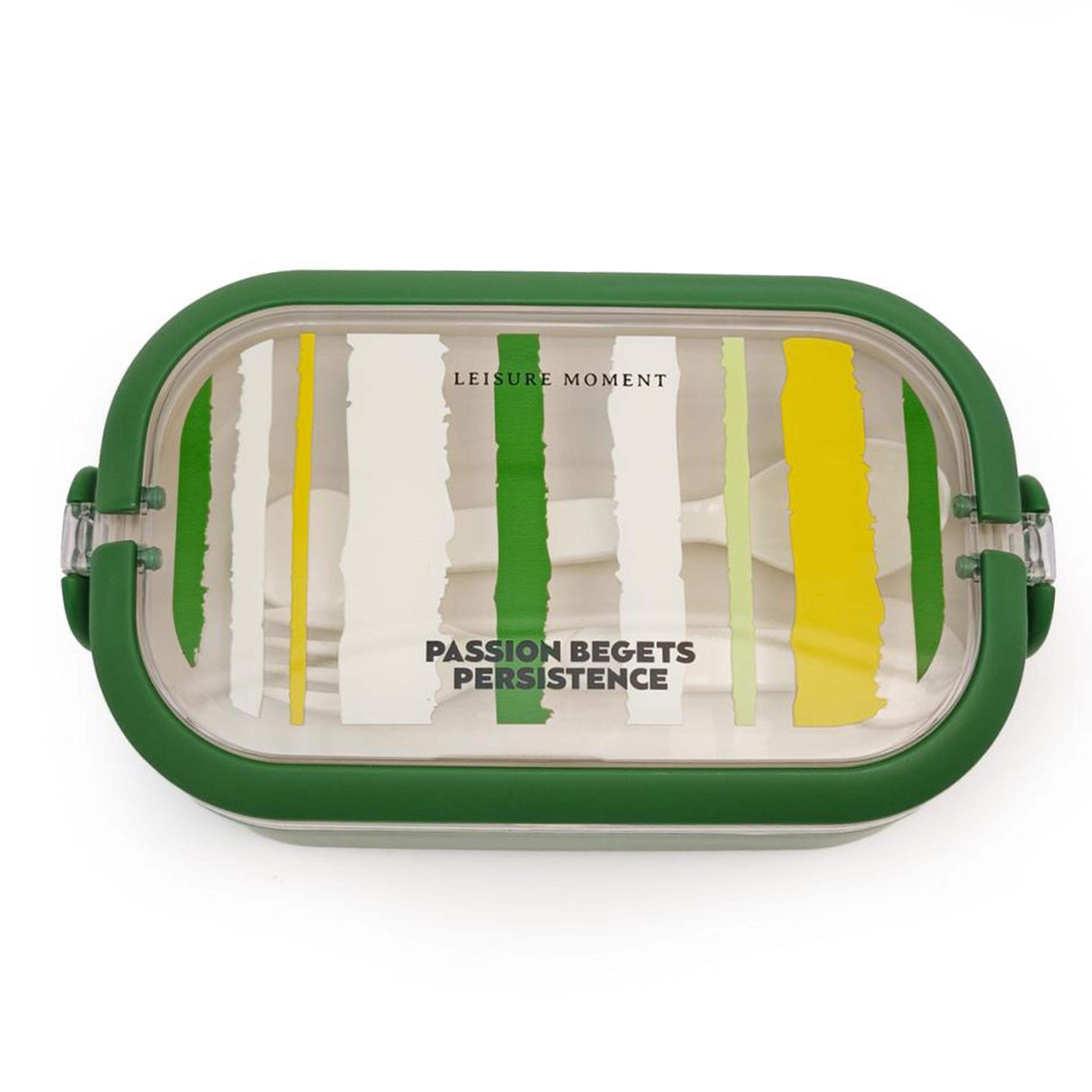 Ajanta BPA-Free Lunch Box with Cutlery Compartment | Single-Section Meal Box with Transparent Lid, Dual Snap Locks & Top Handles