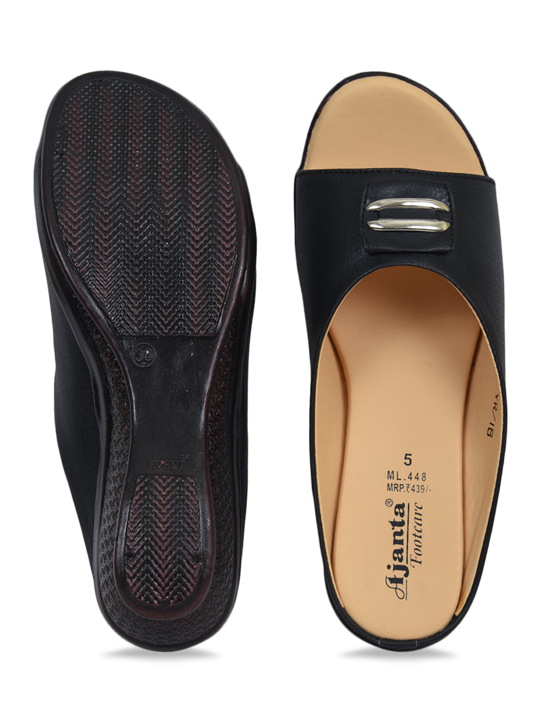 Ajanta Women’s Black Stylish Sandals