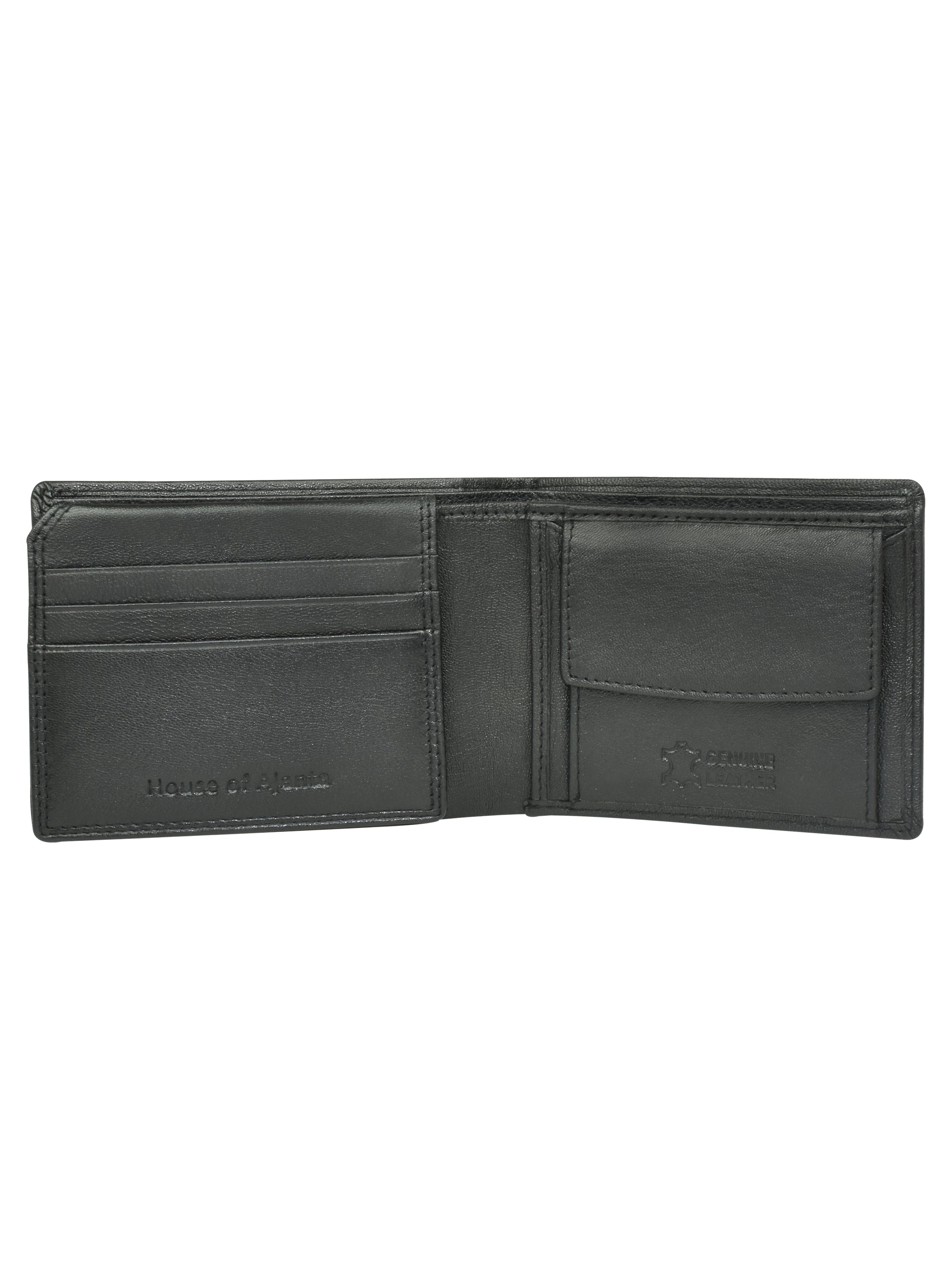 Ajanta Black Leather Wallet for Men Slim Bi-Fold with 7 Card Slots