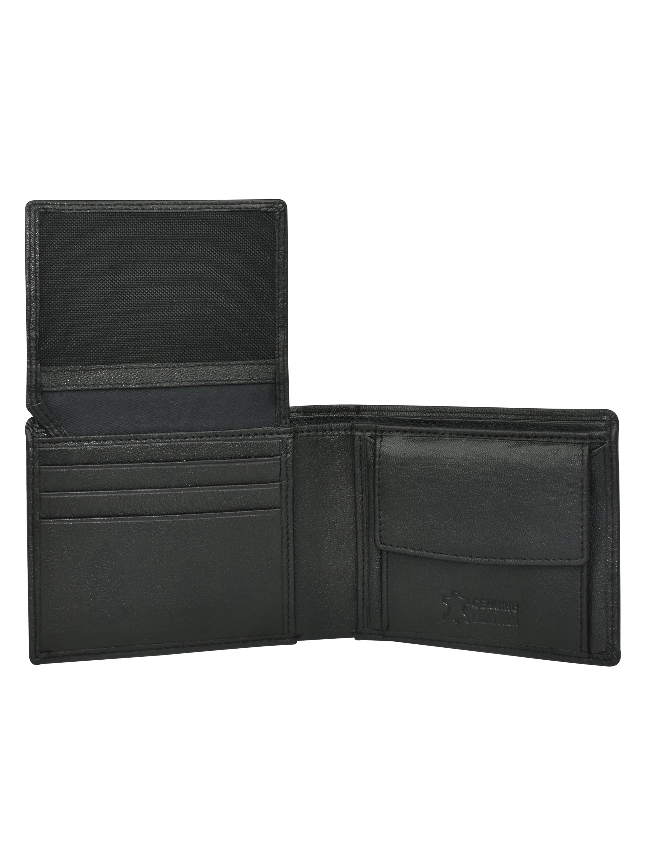 Ajanta Black Leather Wallet for Men Slim Bi-Fold with 7 Card Slots