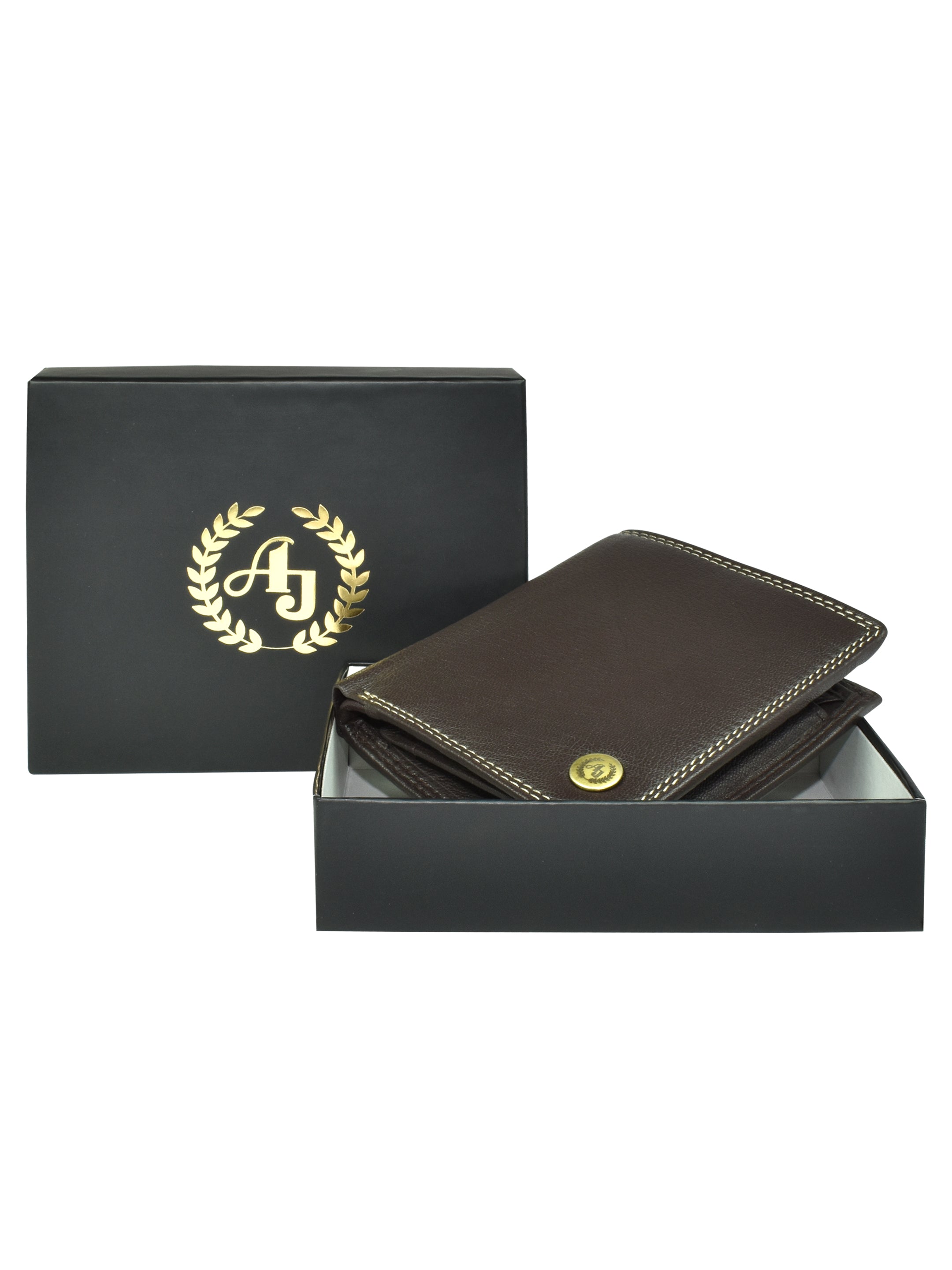 Ajanta Brown Leather Wallet for Men 3 Card Slot