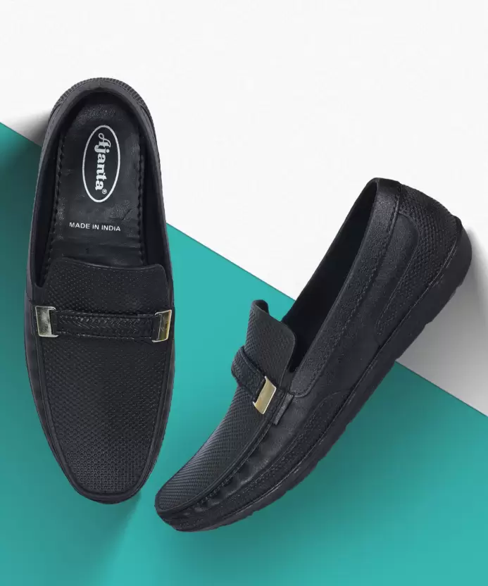 Ajanta Men’s Classic PVC Loafer with Textured Finish & Anti-Slip Flexible Sole