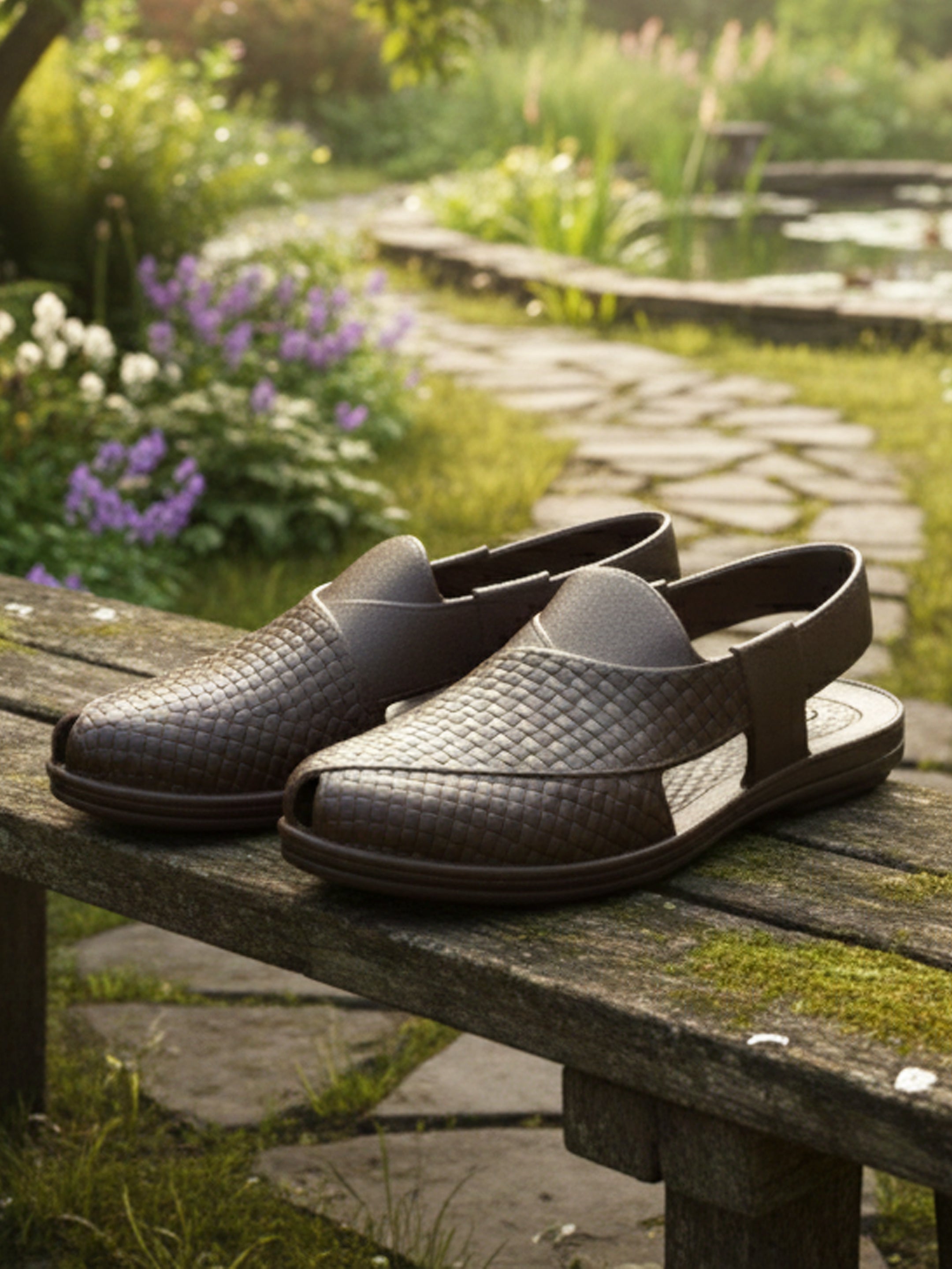 Ajanta Men Woven-Texture Molded Slip-On