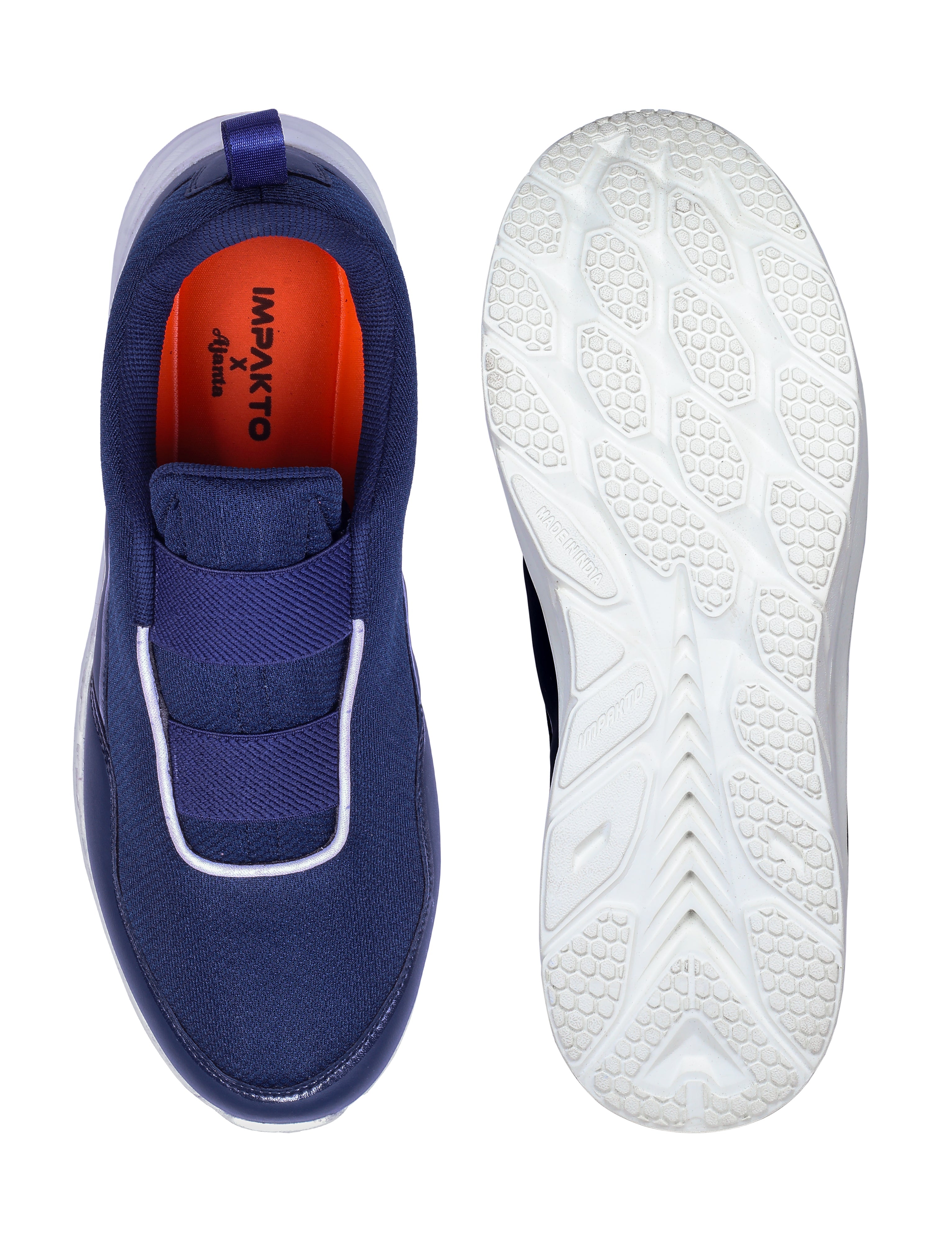 Impakto ZeroDrag Men's Navy Blue Walking Shoes - AS3308