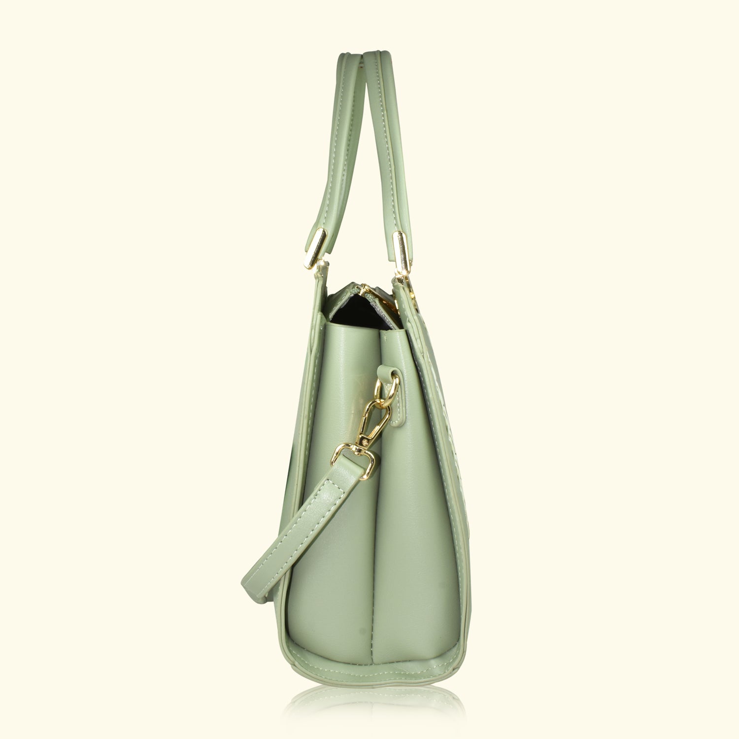 QIARRA by Ajanta Green Synthetic Handbag for Women | 2 Compartments | Detachable Sling Strap | Stylish Daily Use Bag-VB8016