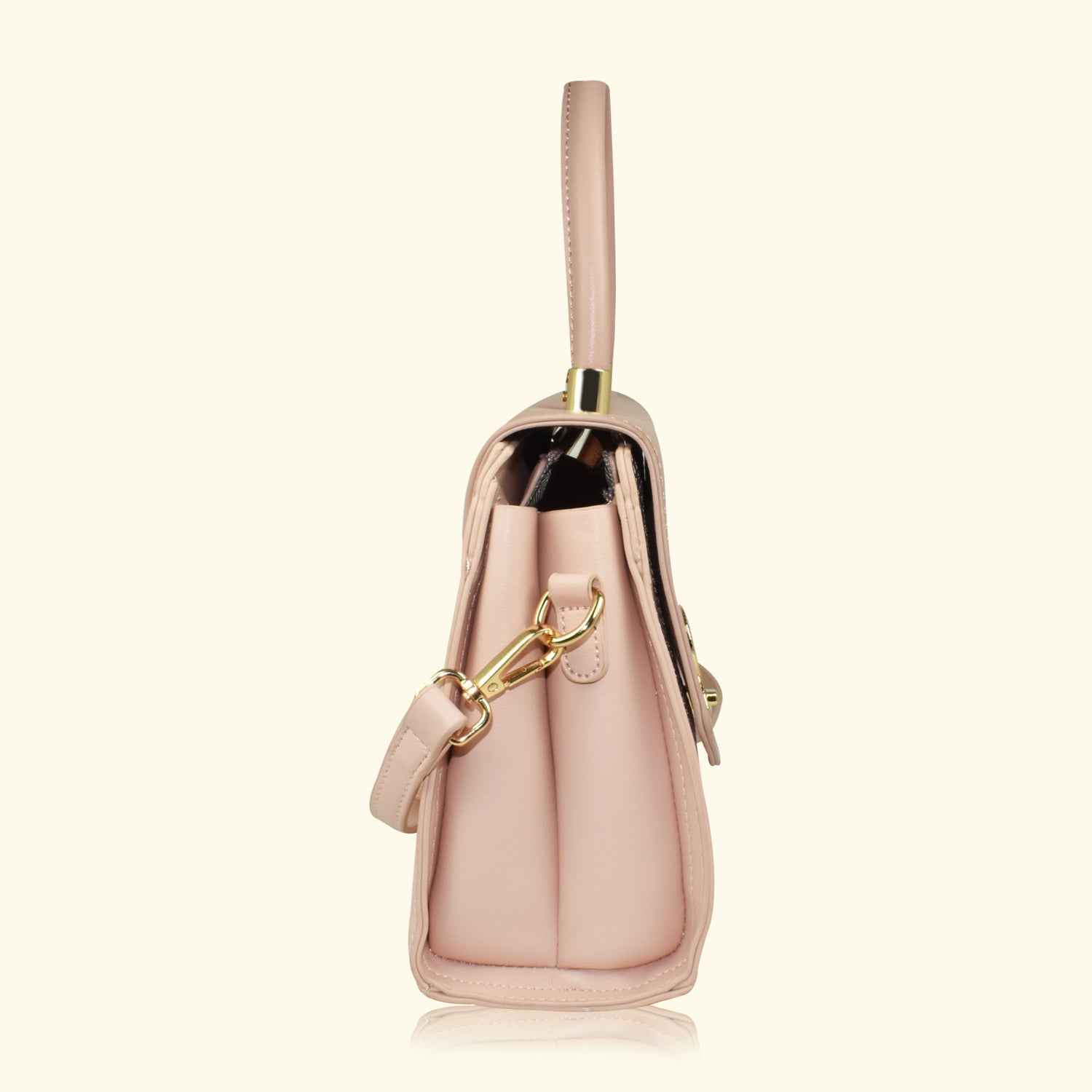 QIARRA by Ajanta Peach Synthetic Sling Bag for Women | 2 Compartments | Buckle Lock | Zipper Chains | Handle Detachable Sling Strap-VB8019