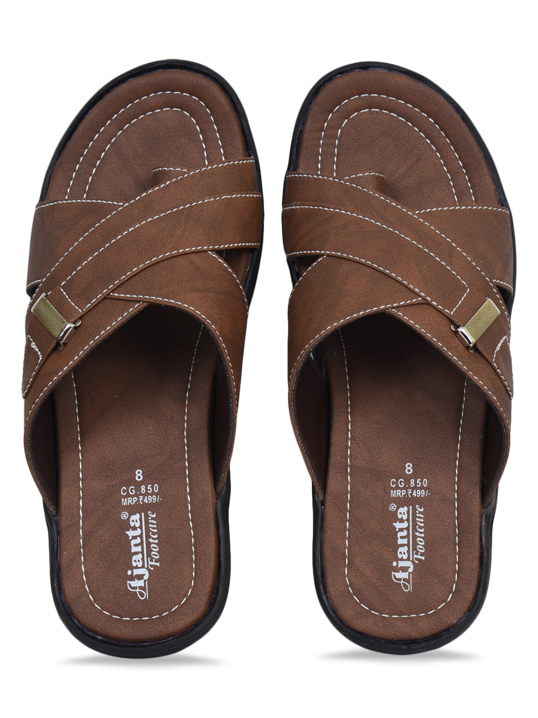 Ajanta Men’s Brown Slip On Comfort Sandals