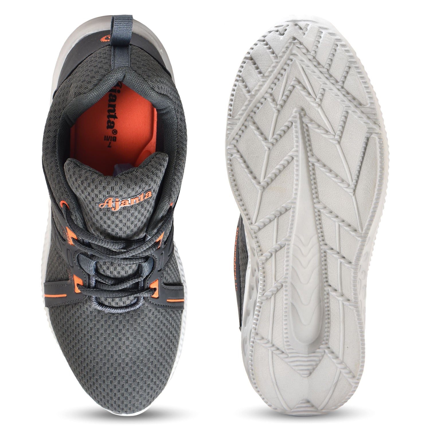 Ajanta Men's Grey Lightweight Walking Shoes with Anti-Skid EVA Sole | Lace-Up Comfort Fit | Sports shoes  FK4004