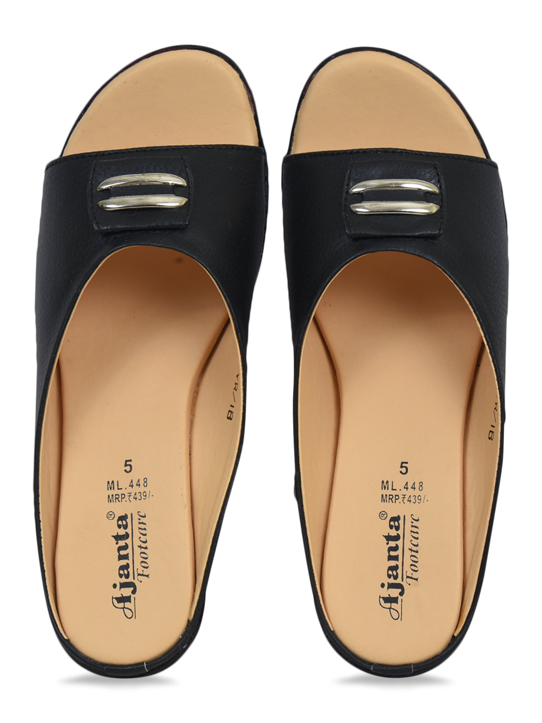 Ajanta Women’s Black Stylish Sandals