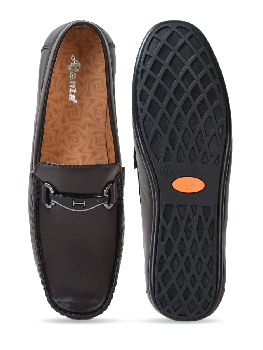 Ajanta Men’s Brown Slip-On Loafers