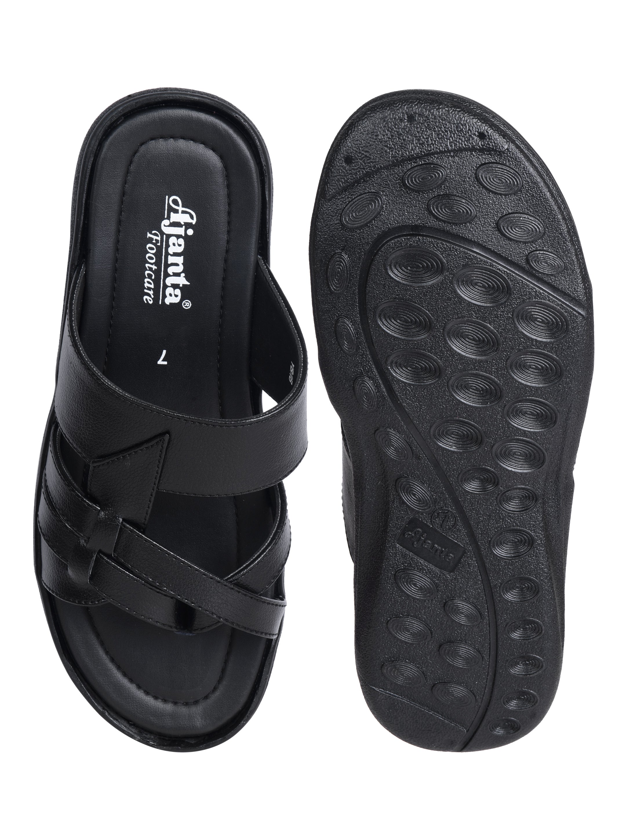Ajanta Men’s Black Anti-Slip Sandals