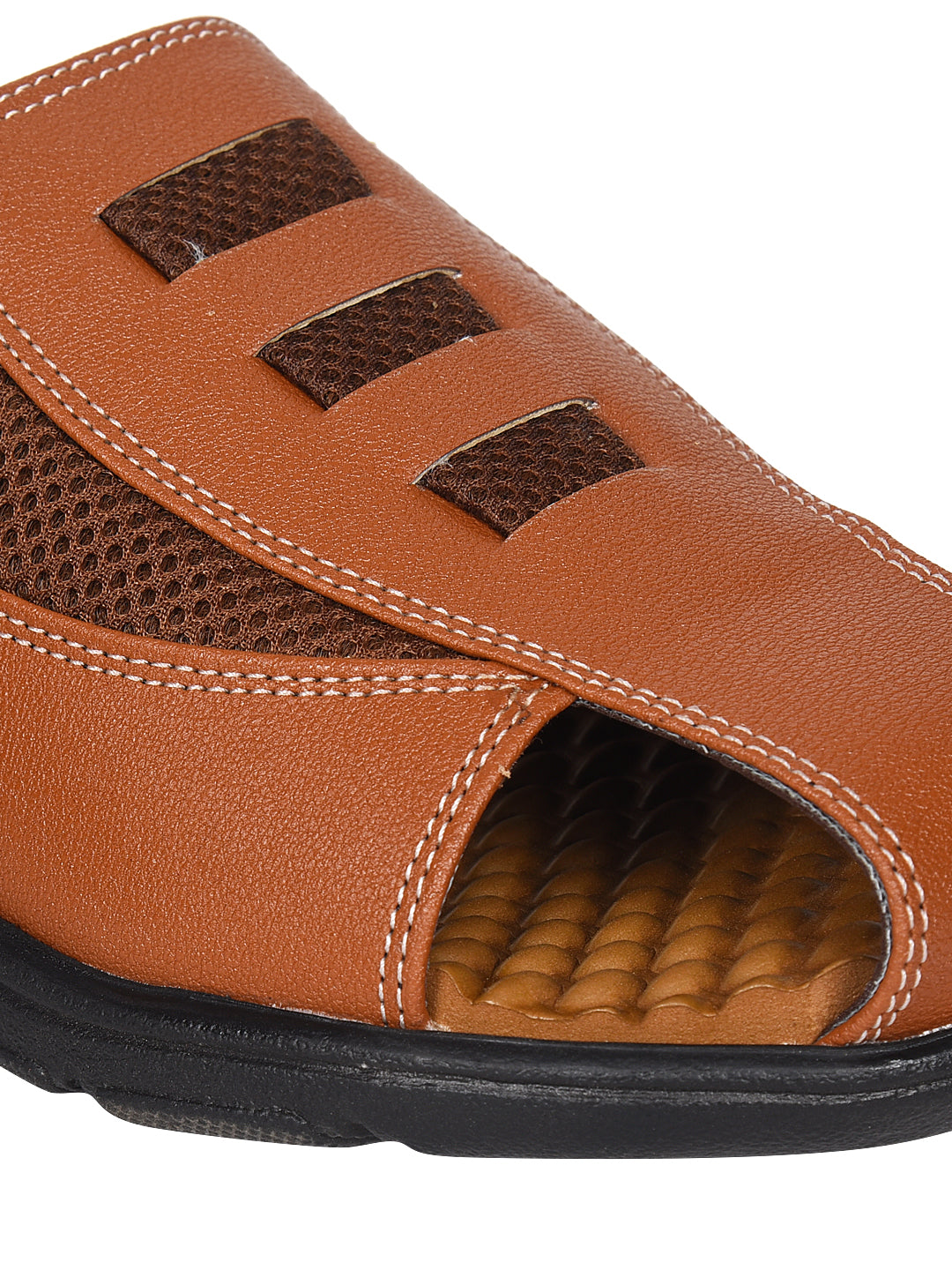 Ajanta Men’s Brown Slip-On Sandals for Daily Comfort