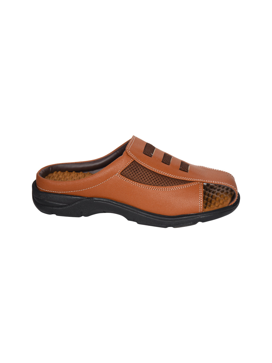 Ajanta Men’s Brown Slip-On Sandals for Daily Comfort
