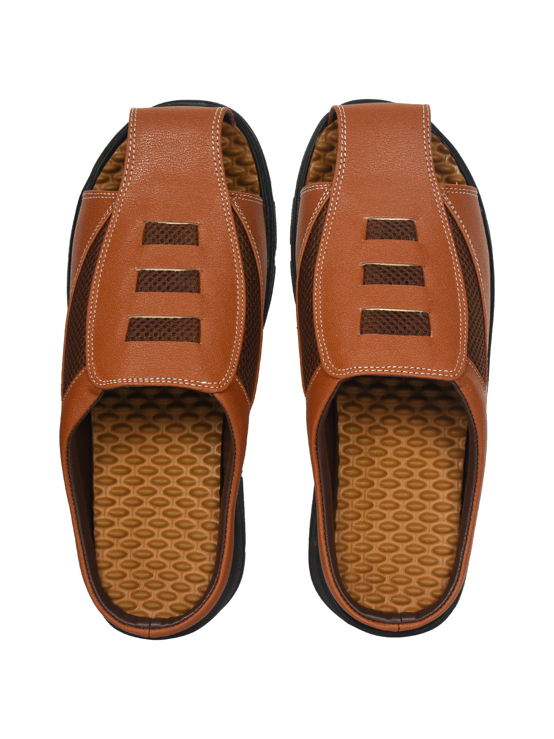 Ajanta Men’s Brown Slip-On Sandals for Daily Comfort