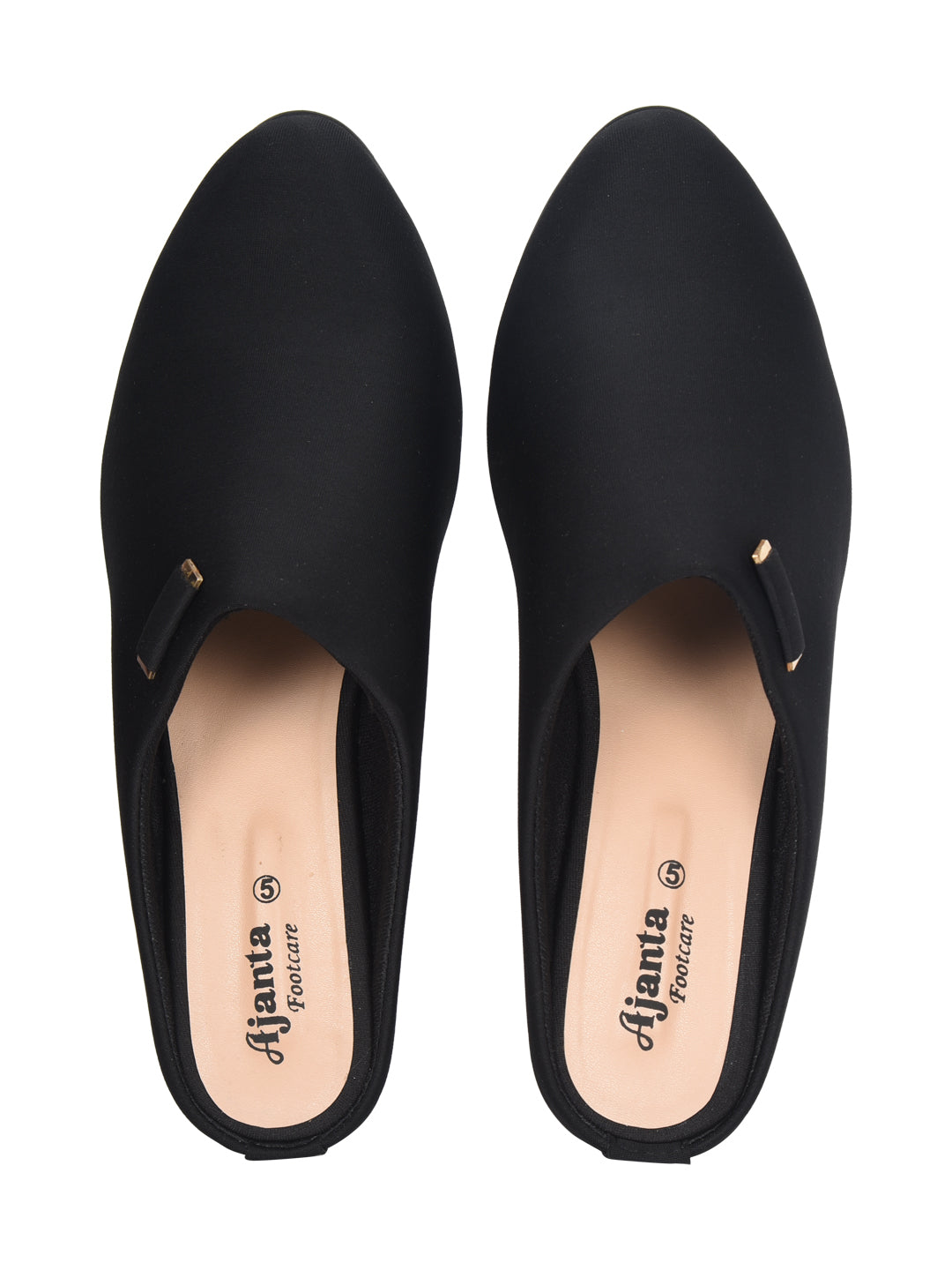 Ajanta Women’s Black Sandals | Stretchable Lycra Upper | Comfortable PVC Sole | Lightweight Sandals SL0653