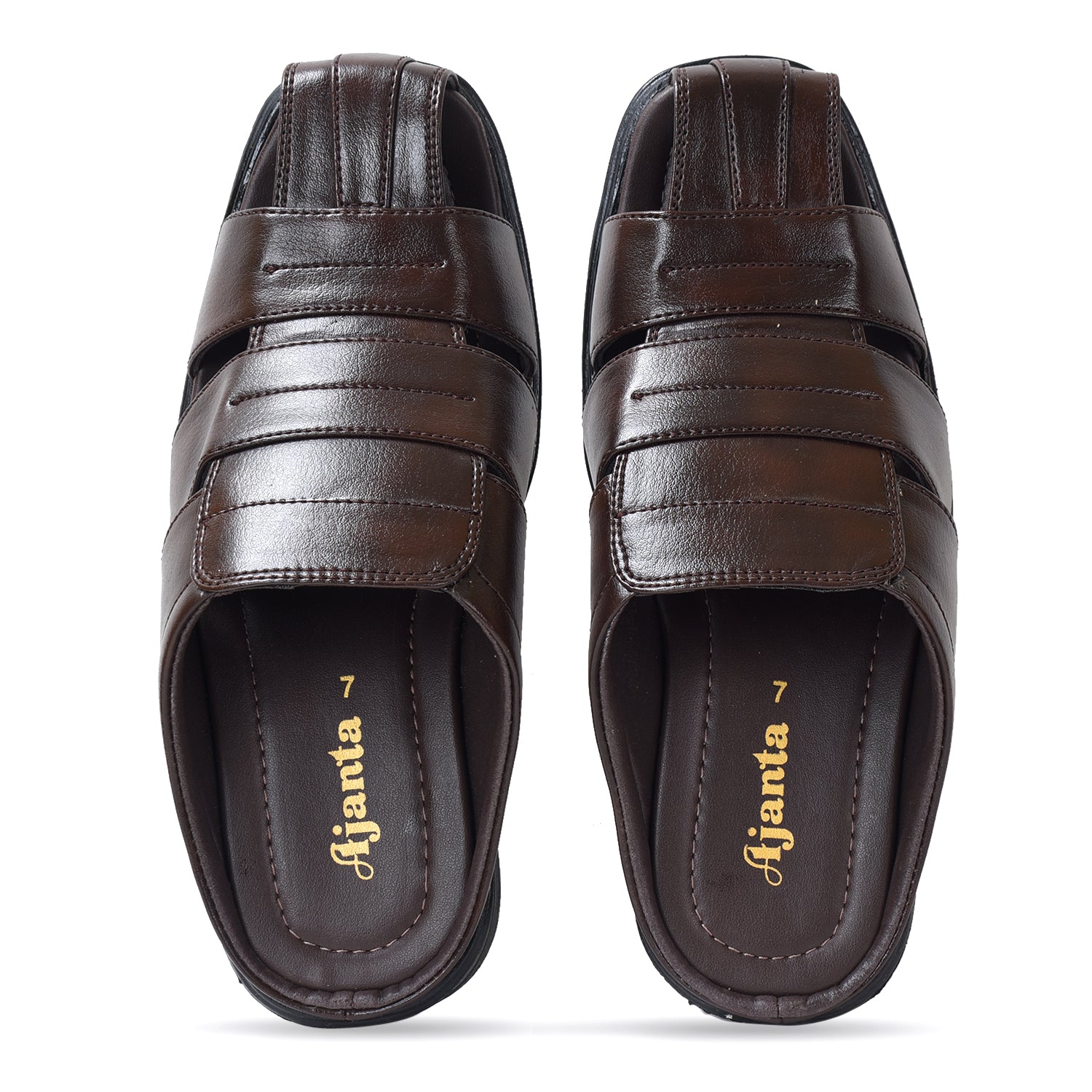 Ajanta Men's Brown Sandals | Durable Synthetic Upper | Sturdy PVC Sole | Comfortable Daily Wear Sandal CG1075