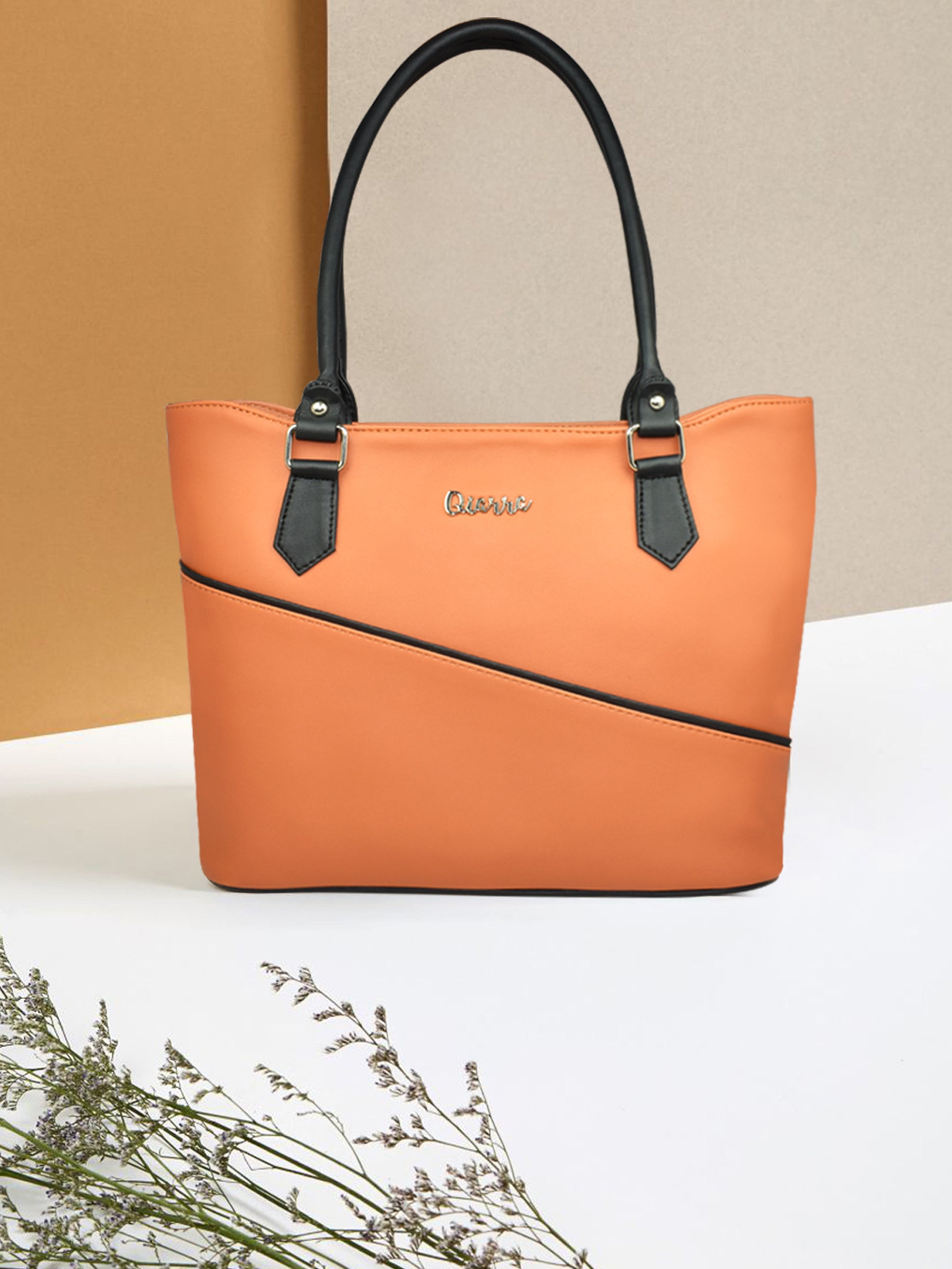 QIARRA by Ajanta Zip-Over Handbag for Women | Elegant Shoulder Purse | Trendy & Spacious Tote Bag