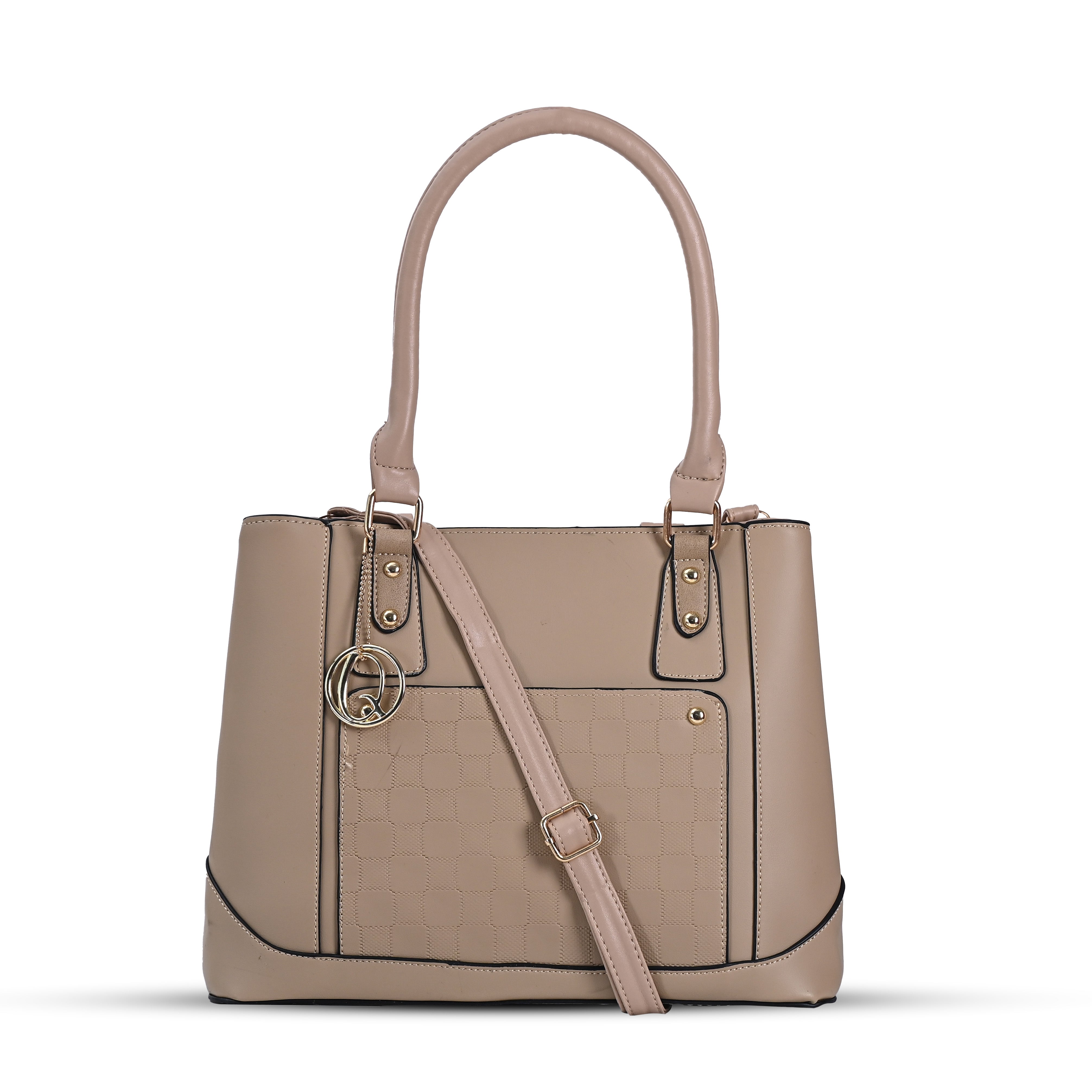 QIARRA Women's Beige Small Satchel Bag- Stylish,Casual,Daily Handbag, Purse For Women VB8082