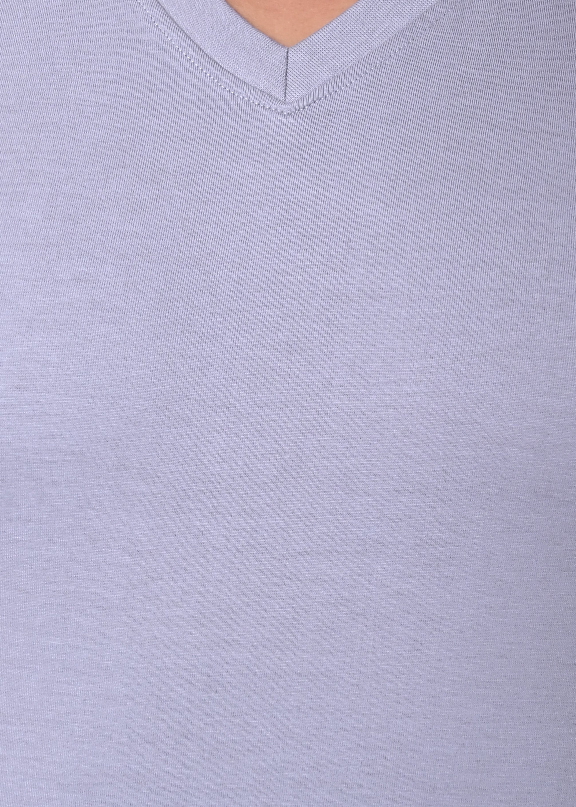 IMPERIO Men Grey Solid V-Neck T-Shirt | Pure Cotton, Casual Fit VN5015