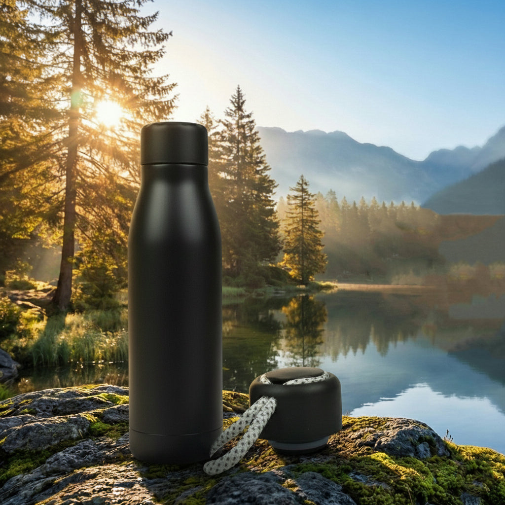 Ajanta 500ml Stainless Steel Thermos Flask Leakproof Water Bottle with Carry Strap