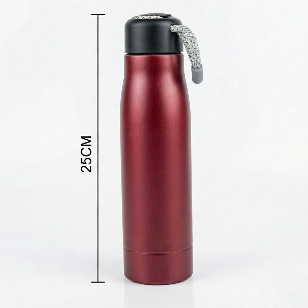 Ajanta 500ml Stainless Steel Thermos Flask Leakproof Water Bottle with Carry Strap