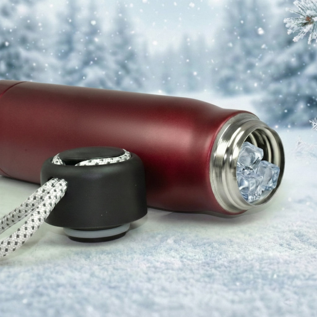 Ajanta 500ml Stainless Steel Thermos Flask Leakproof Water Bottle with Carry Strap