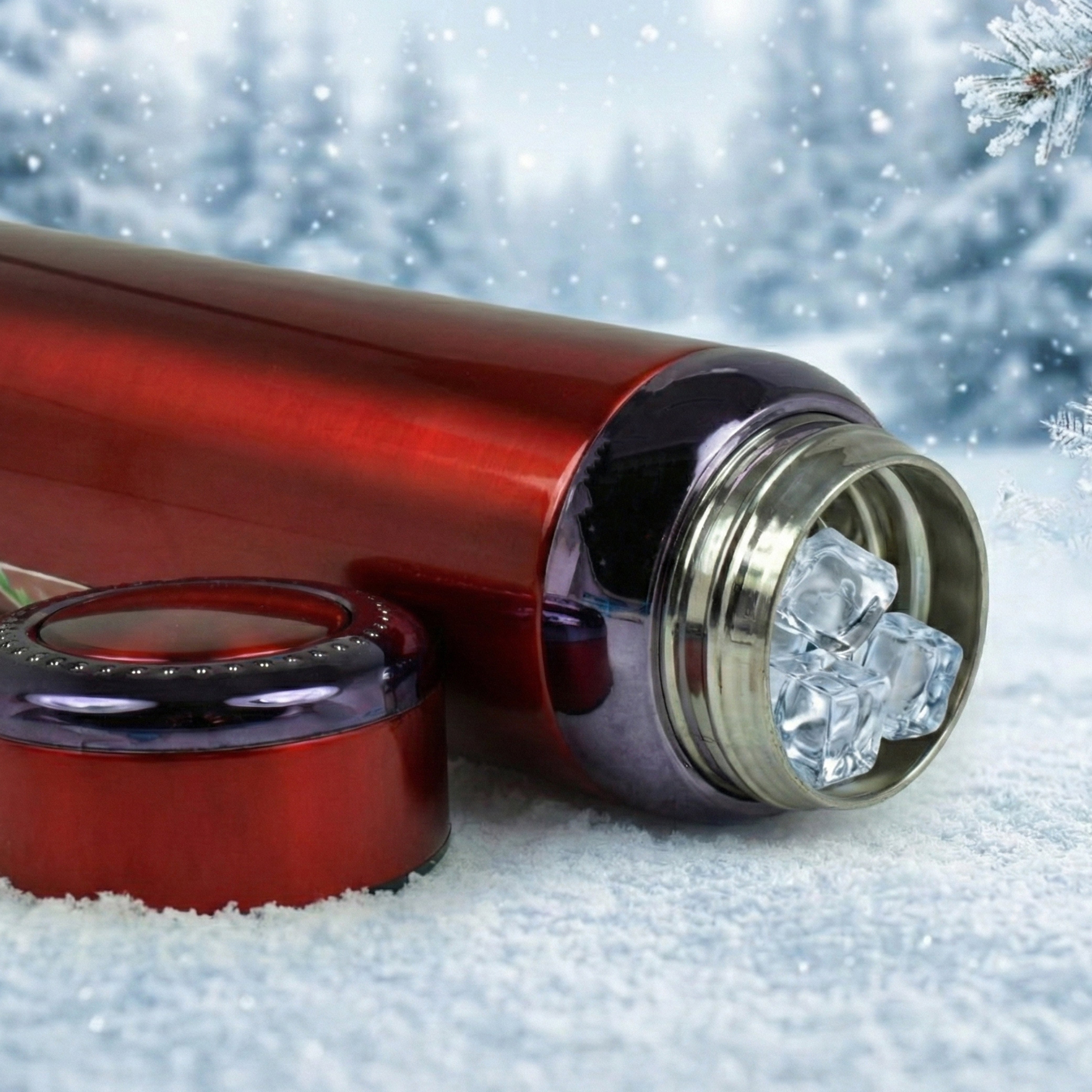 Ajanta Stylish Design 1000ml Stainless Steel Vacuum Flask | Leakproof Hot & Cold Thermos Bottle with Carry Strap and Tea Infuser