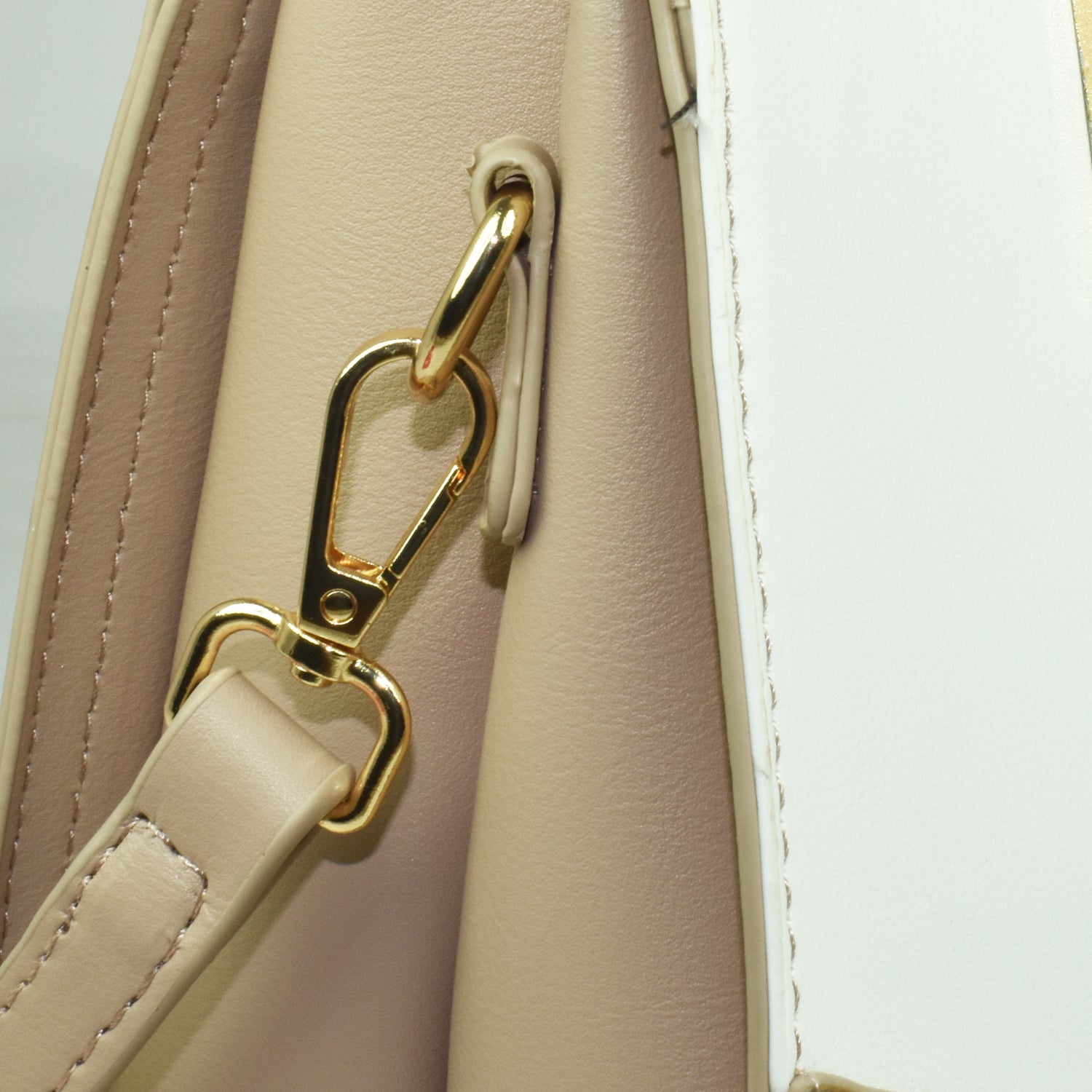 QIARRA by Ajanta Beige Synthetic Handbag for Women | 2 Compartments | Detachable Sling Strap | Stylish Daily Use Bag-VB8014