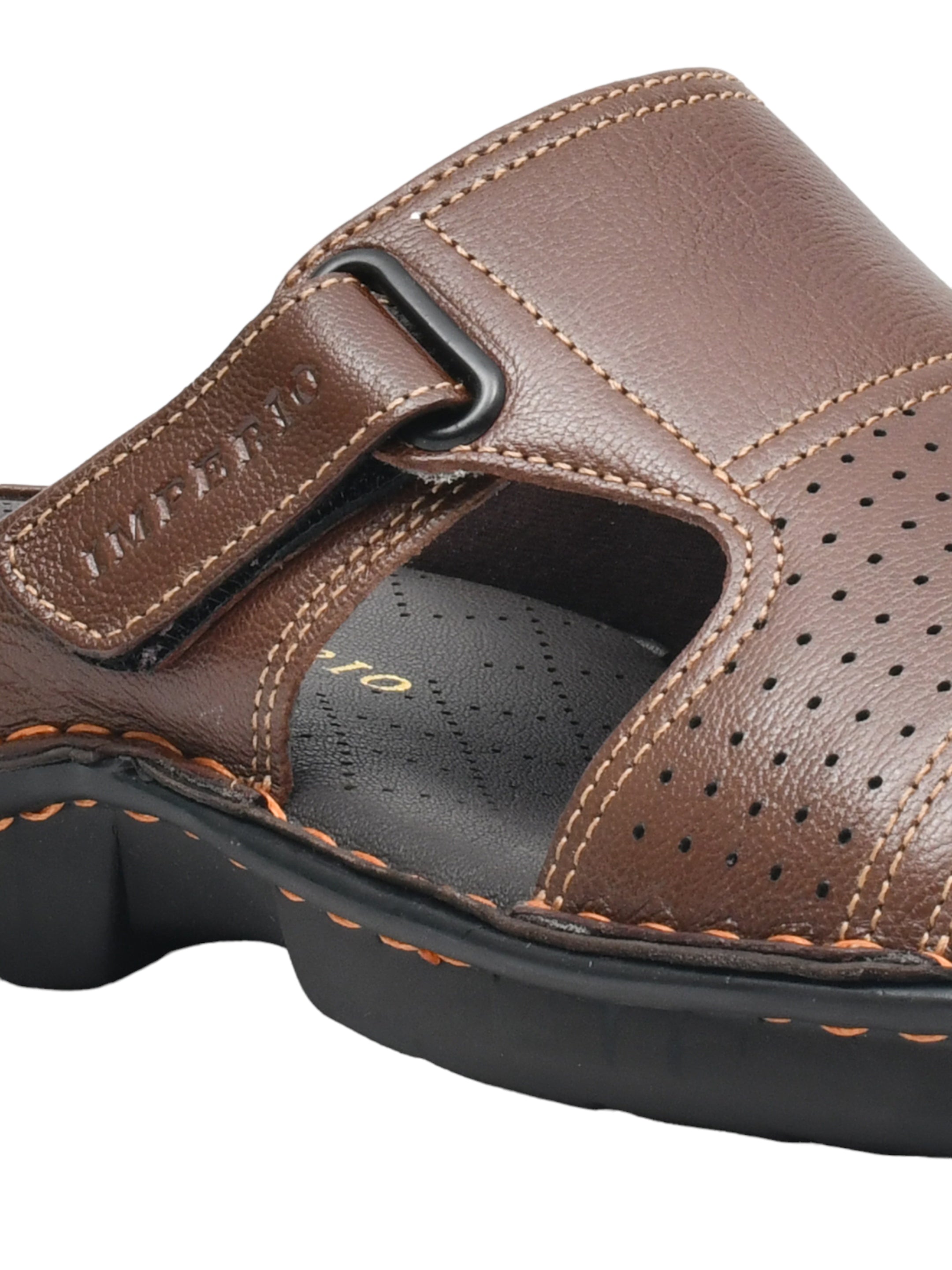 Imperio Brown Genuine Leather Sandal for Men