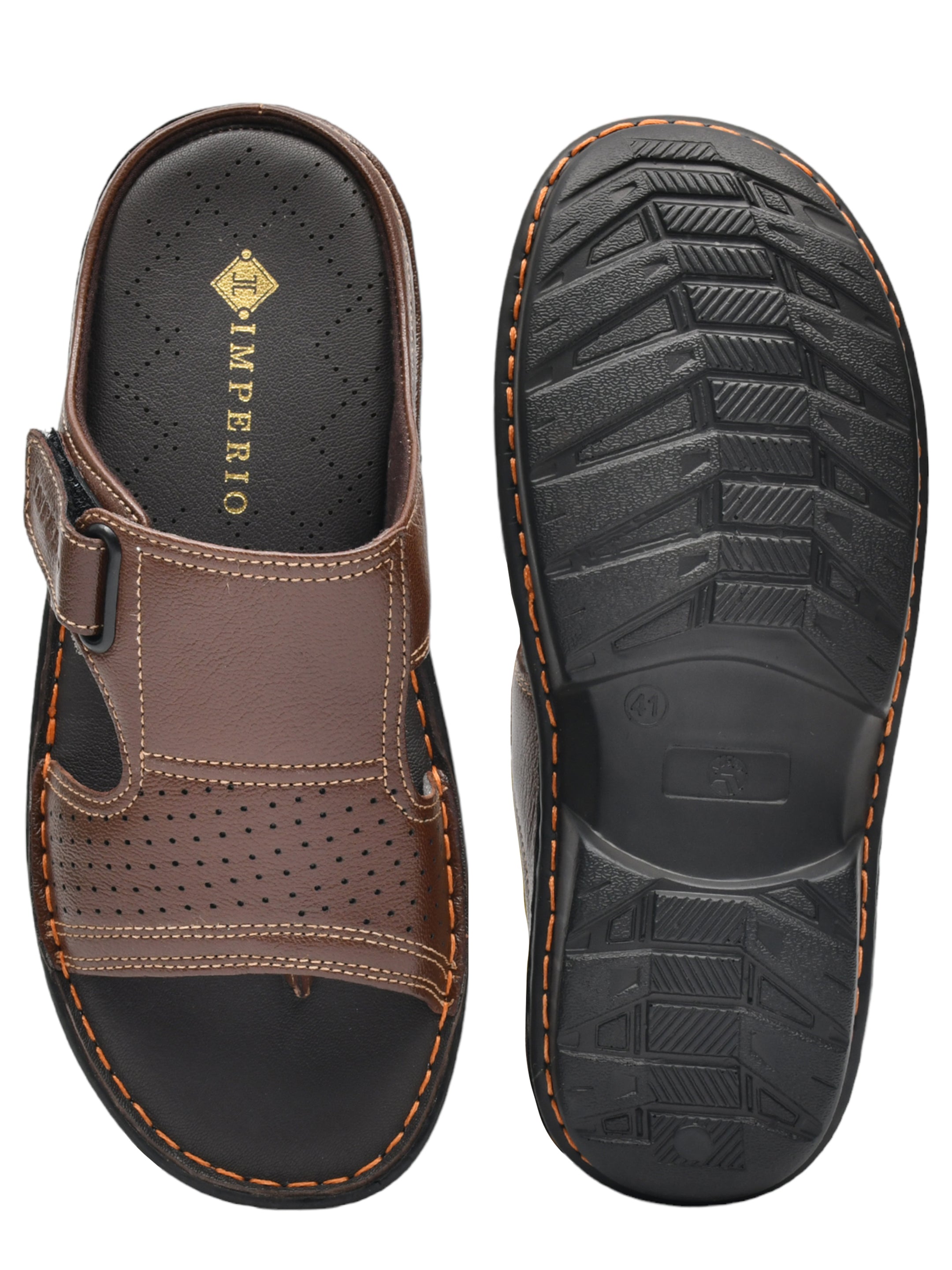 Imperio Brown Genuine Leather Sandal for Men