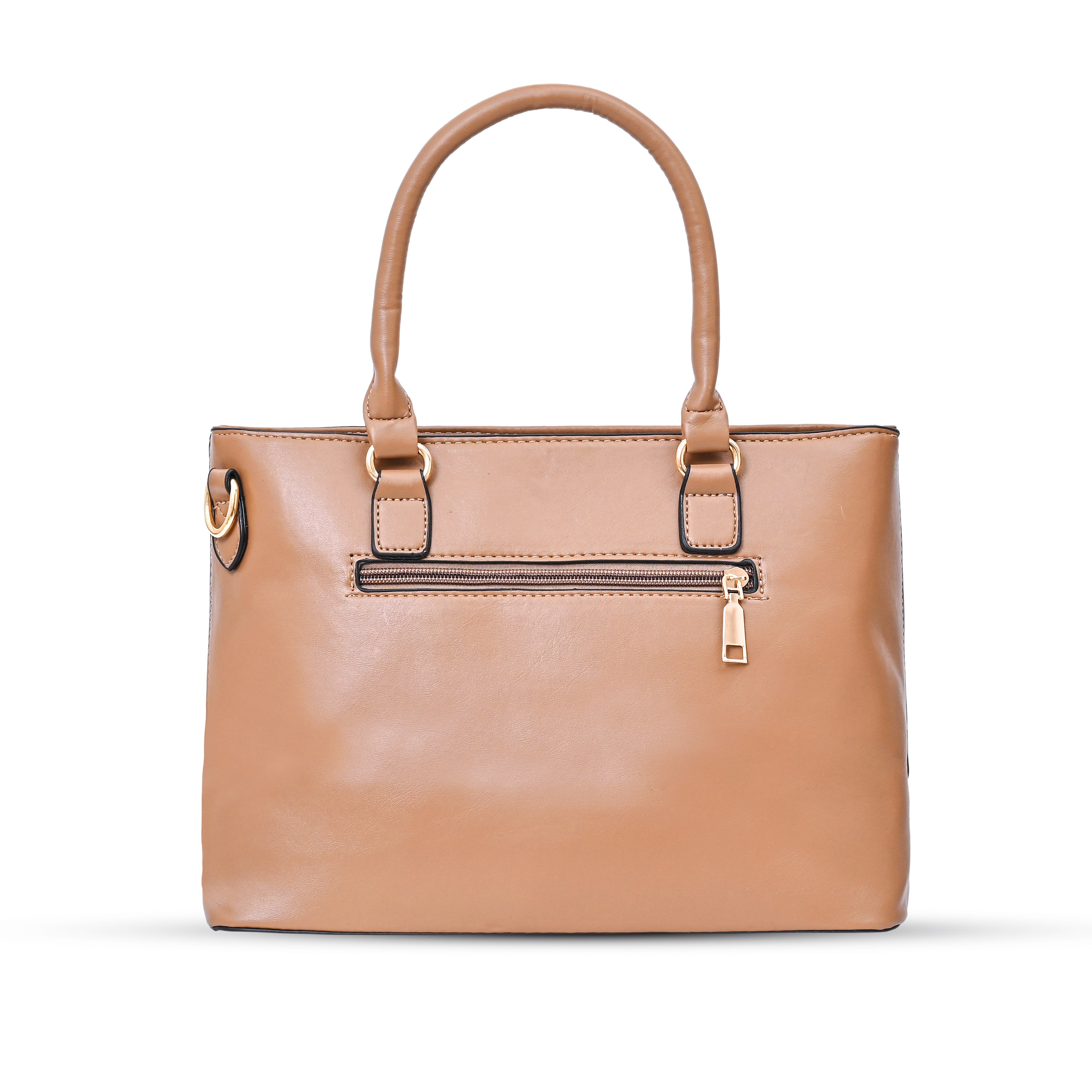 QIARRA Brown Artificial Leather Premium Textured Shoulder Bag / Handbag with Detachable Slings VB8072