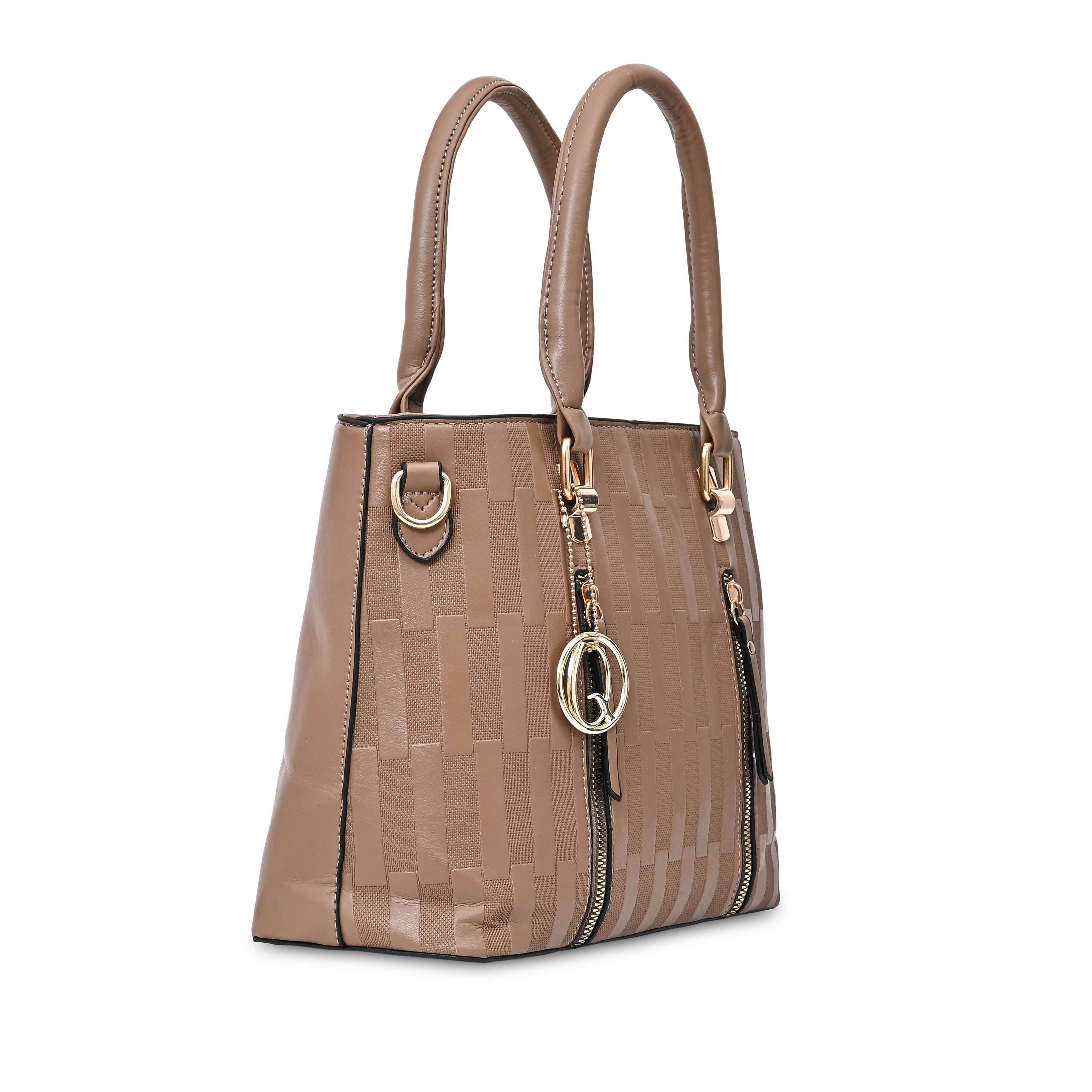 QIARRA Chocolate Brown Luxe Artificial Leather Premium Textured Shoulder Bag / Handbag with Detachable Slings VB8066