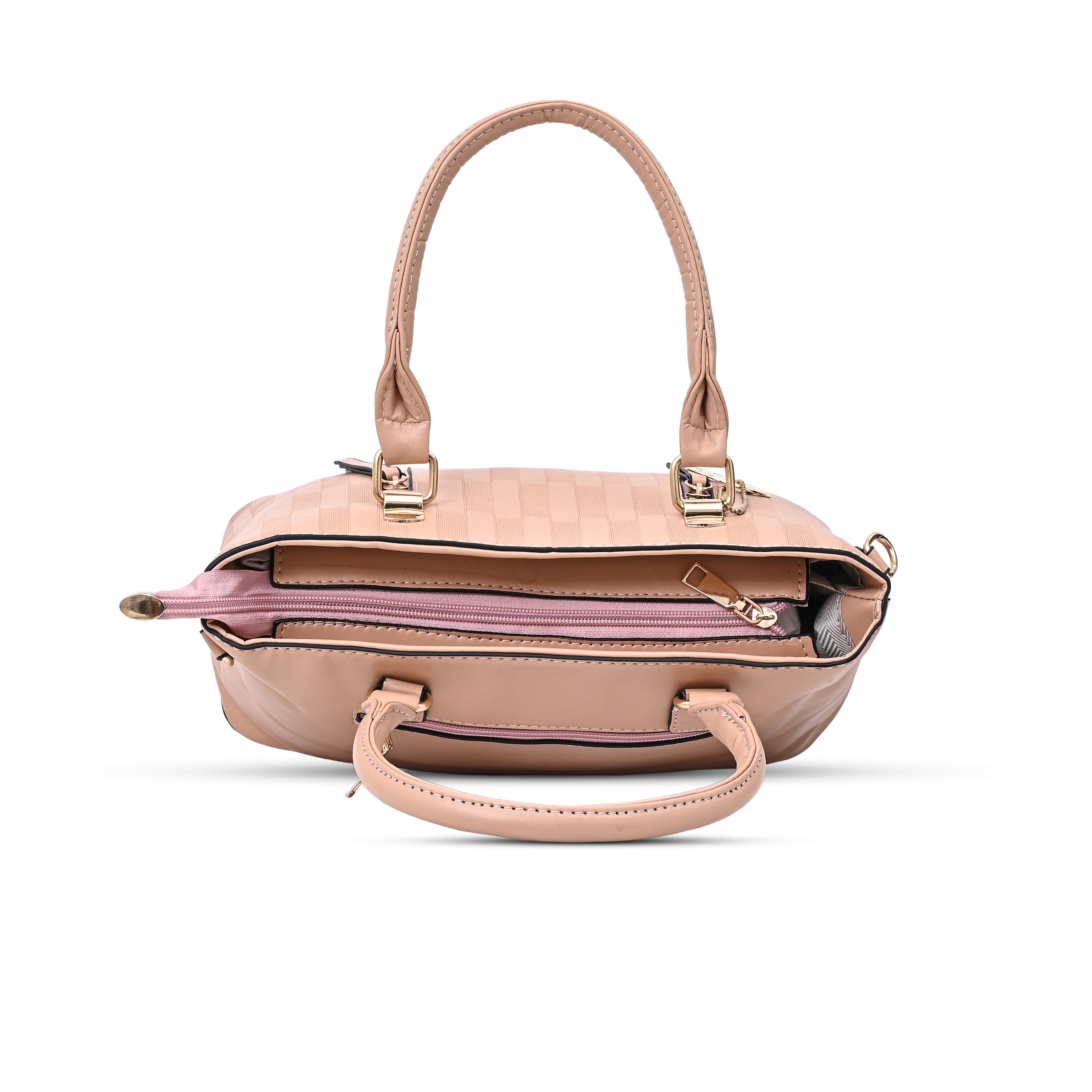 QIARRA Peach Luxe Artificial Leather Premium Textured Shoulder Bag / Handbag with Detachable Slings VB8068