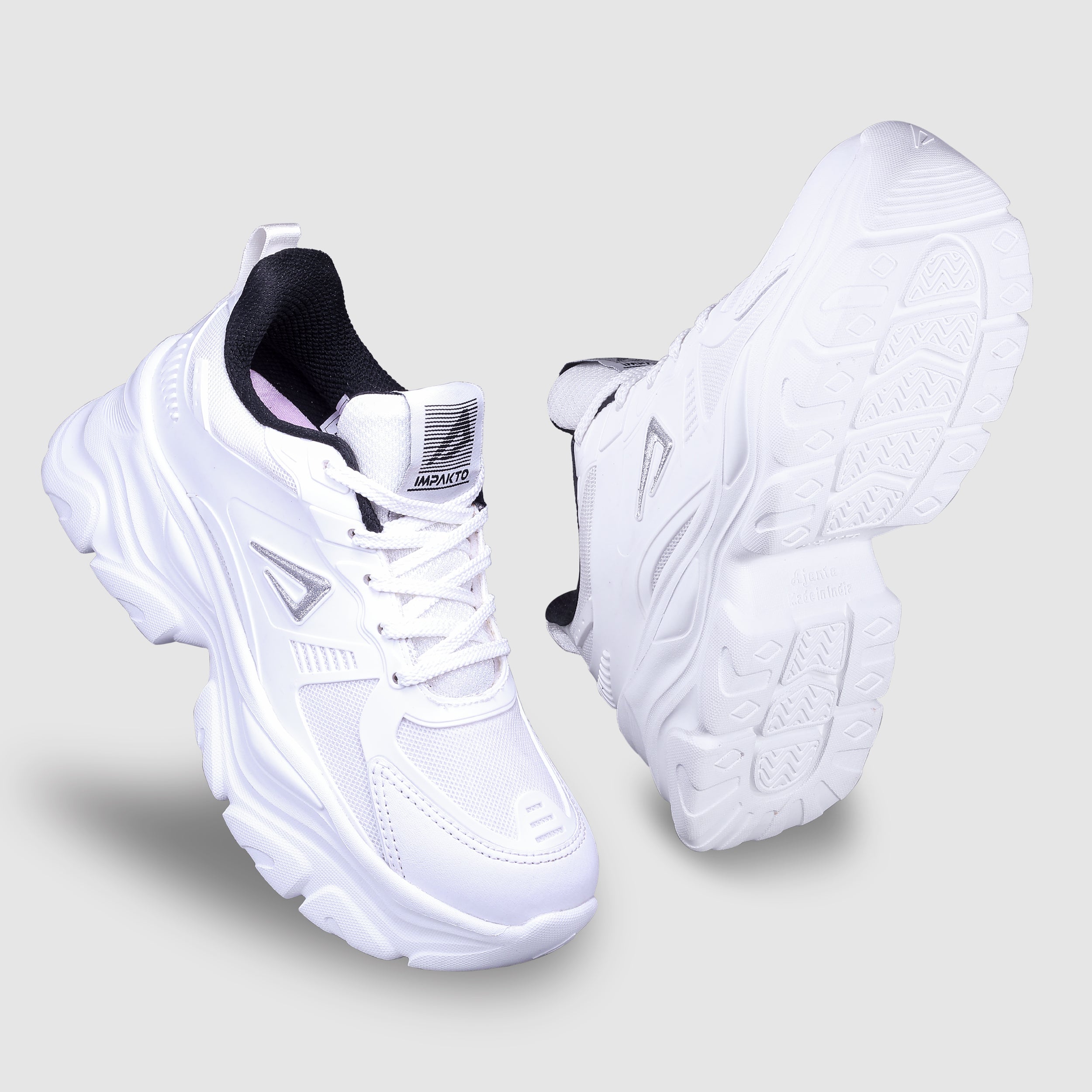 Impakto Chunky CoreMax Women's White Sneakers - AS4104
