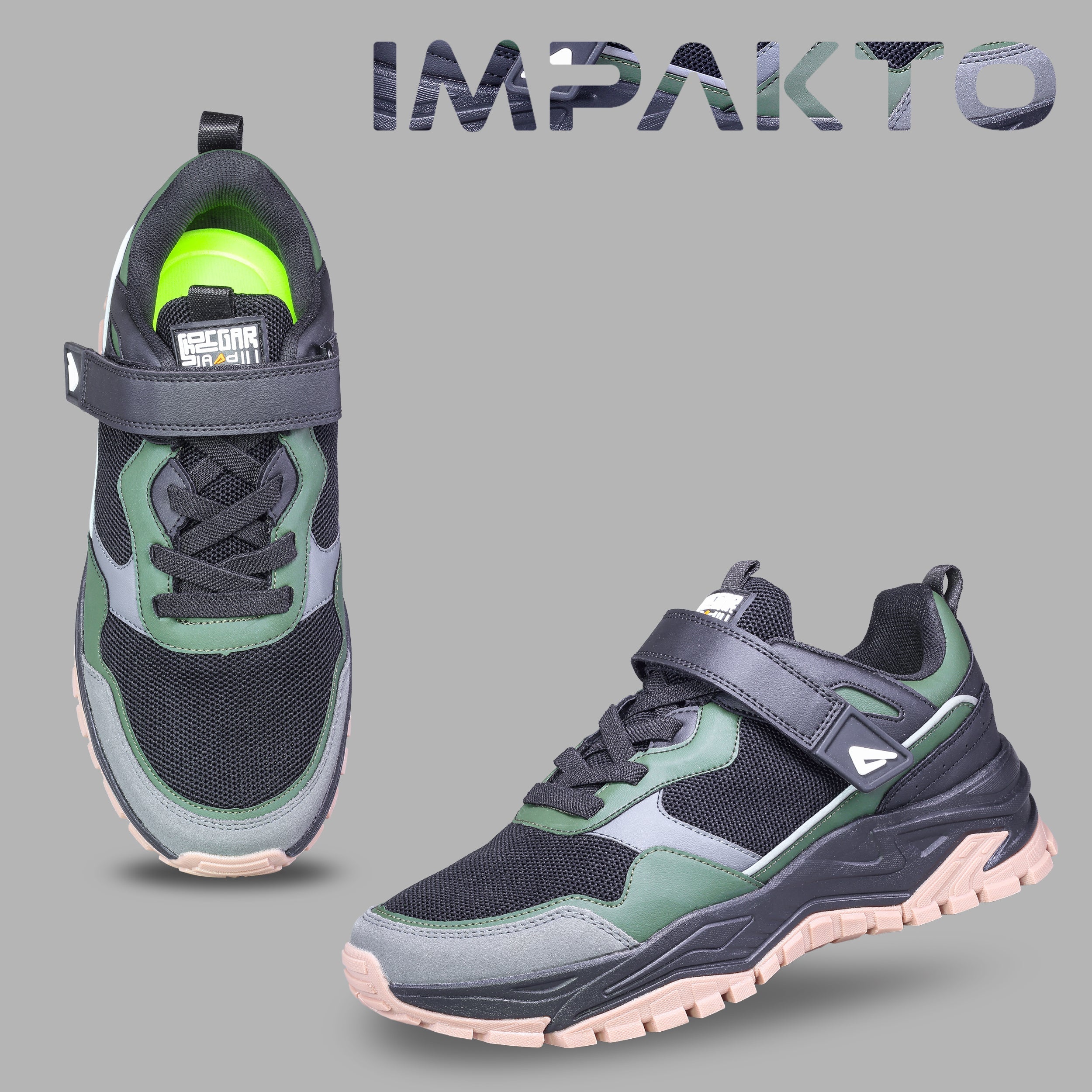 Impakto Shoegardaddy Men's Olive Outdoor Shoes - AS3383