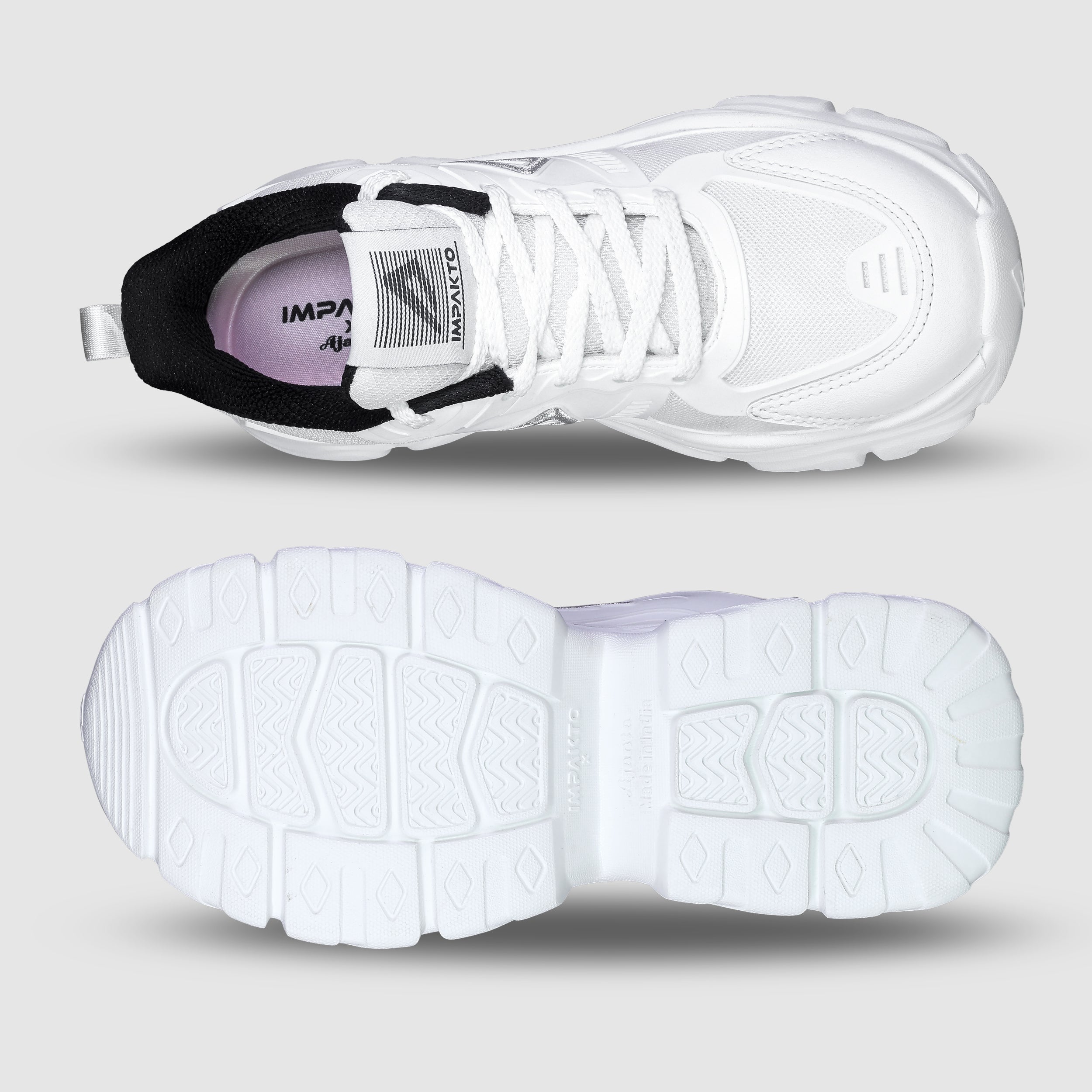 Impakto Chunky CoreMax Women's White Sneakers - AS4104