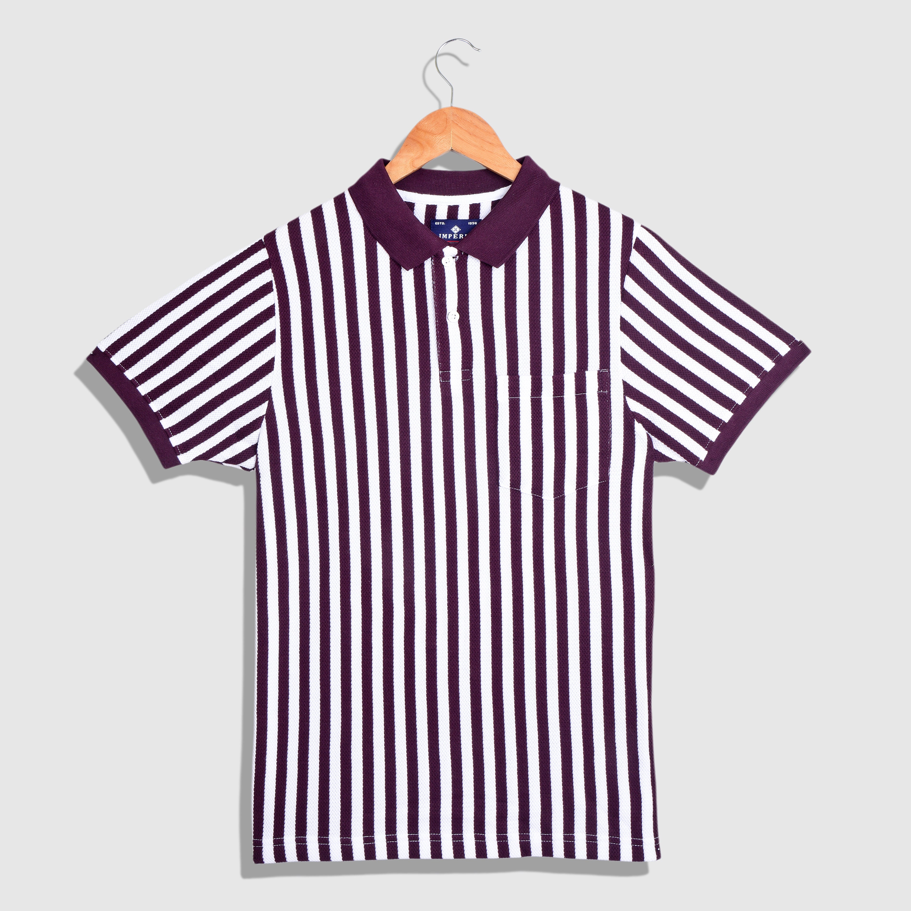 IMPERIO Men Regular Fit Striped Casual Half Sleeves Polo Collar T-Shirts TC5021