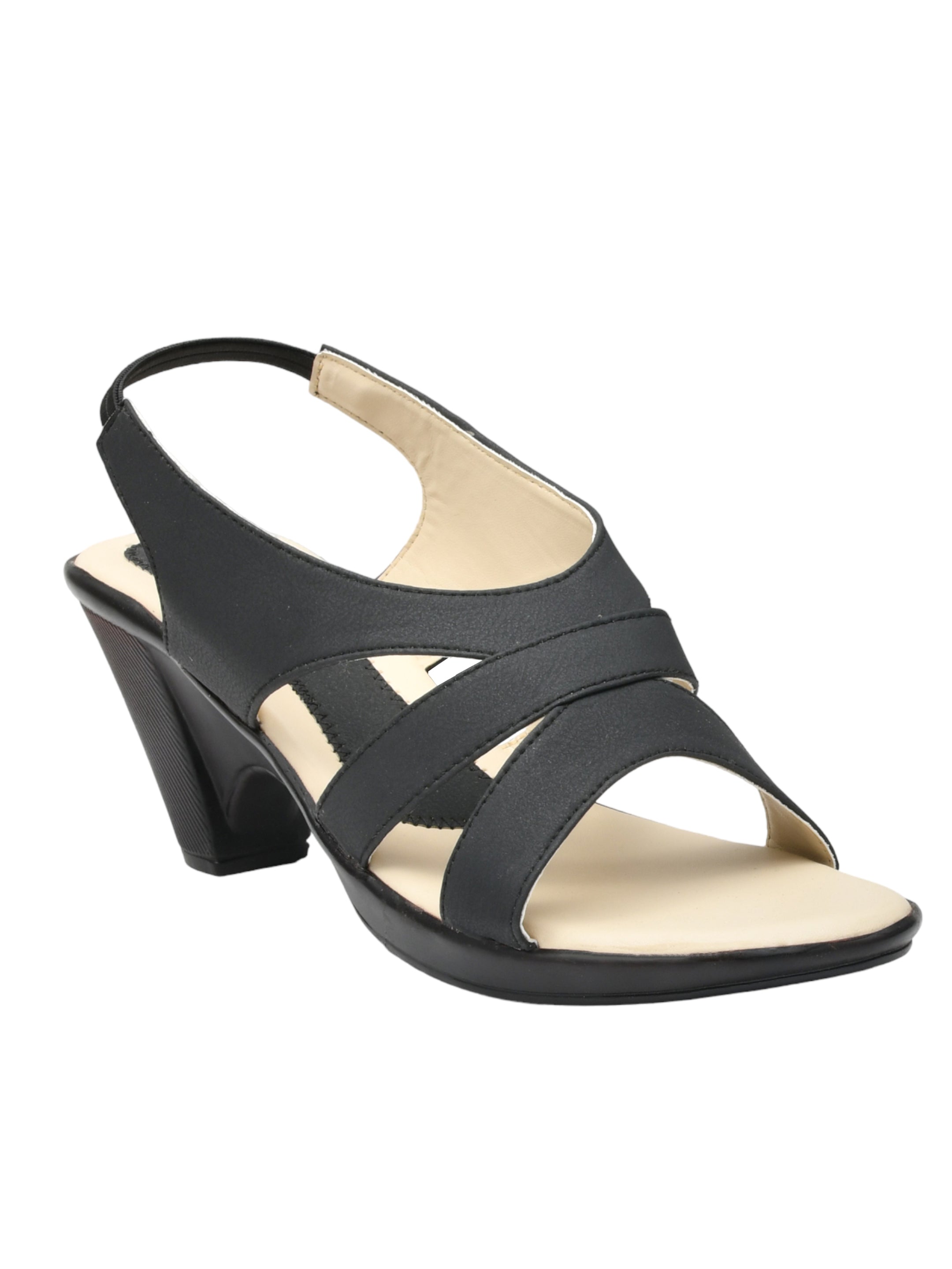 Women's Black Heeled Sandals