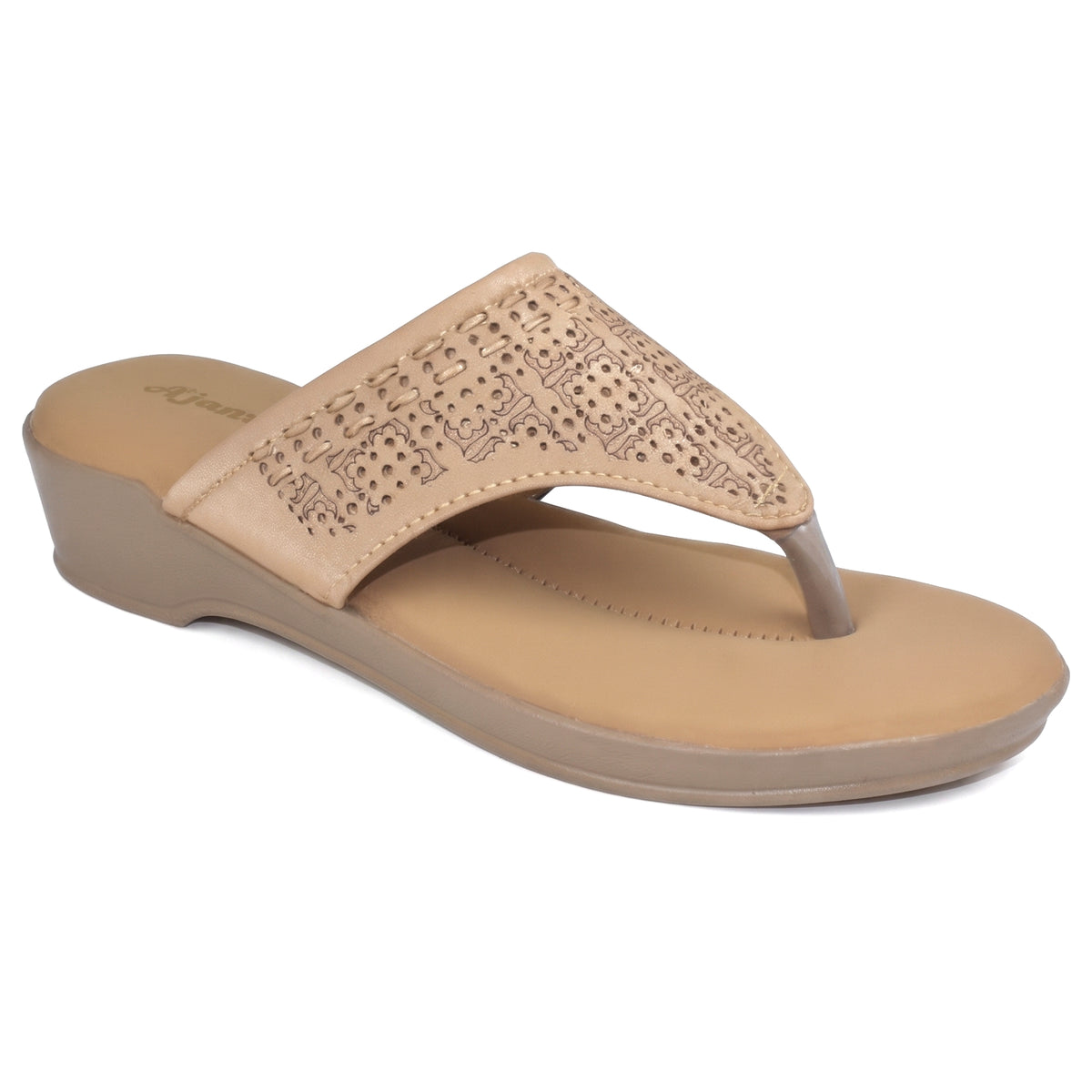 AJANTA Stylish Embellished Comfort Sandals For Woman | Lightweight Daily Wear Slip-On Flats for Women & Girls | Comfortable Casual Fashion Footwear For Office, Special Occasion, Wedding Party & Outing
