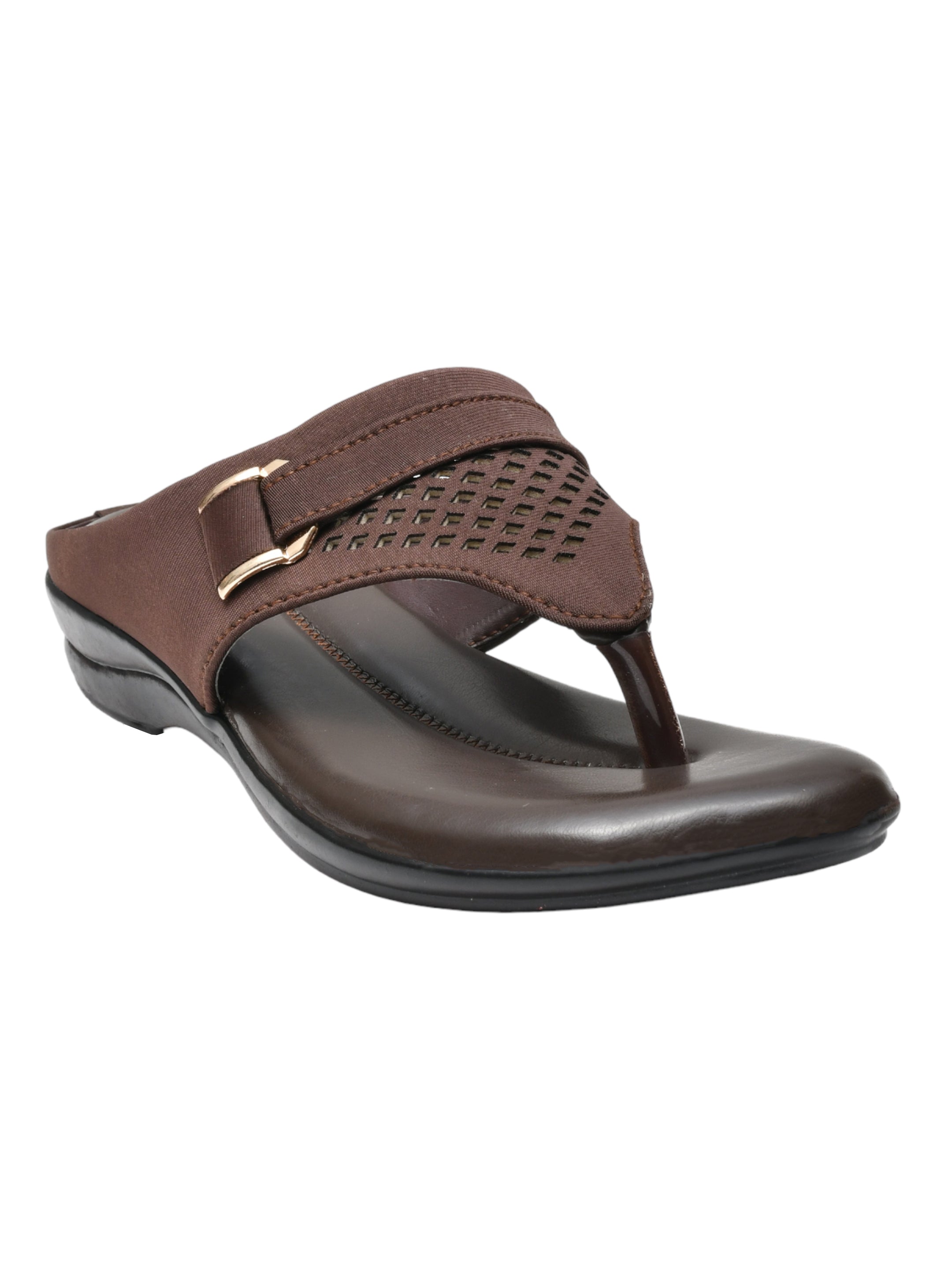 Ajanta Women's Brown Sandals | Comfortable Lycra Upper | Cushioned Airmax Sole | Stylish Slipper BL1330
